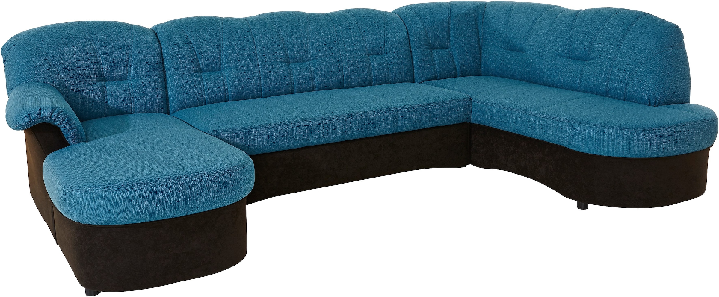 DOMO collection Wohnlandschaft »Flores auch in Leder-Bezug, B/T/H: 293/180/86 cm, U-Form«, (3 St.), wahlweise mit Bettfunktion, wahlweise mit Federkern