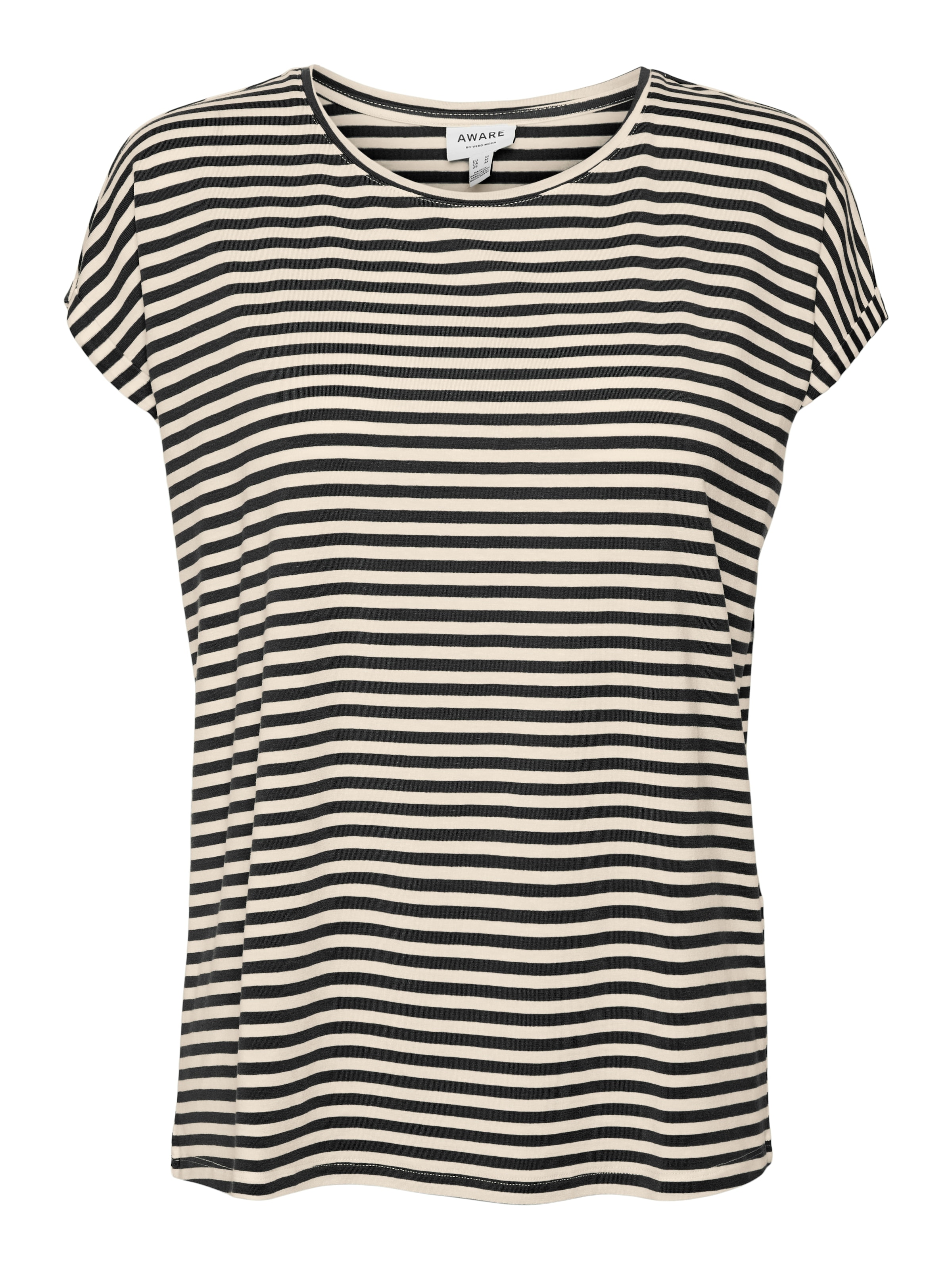 Vero Moda Rundhalsshirt »VMAVA PLAIN SS TOP STRIPE GA JRS NOOS«