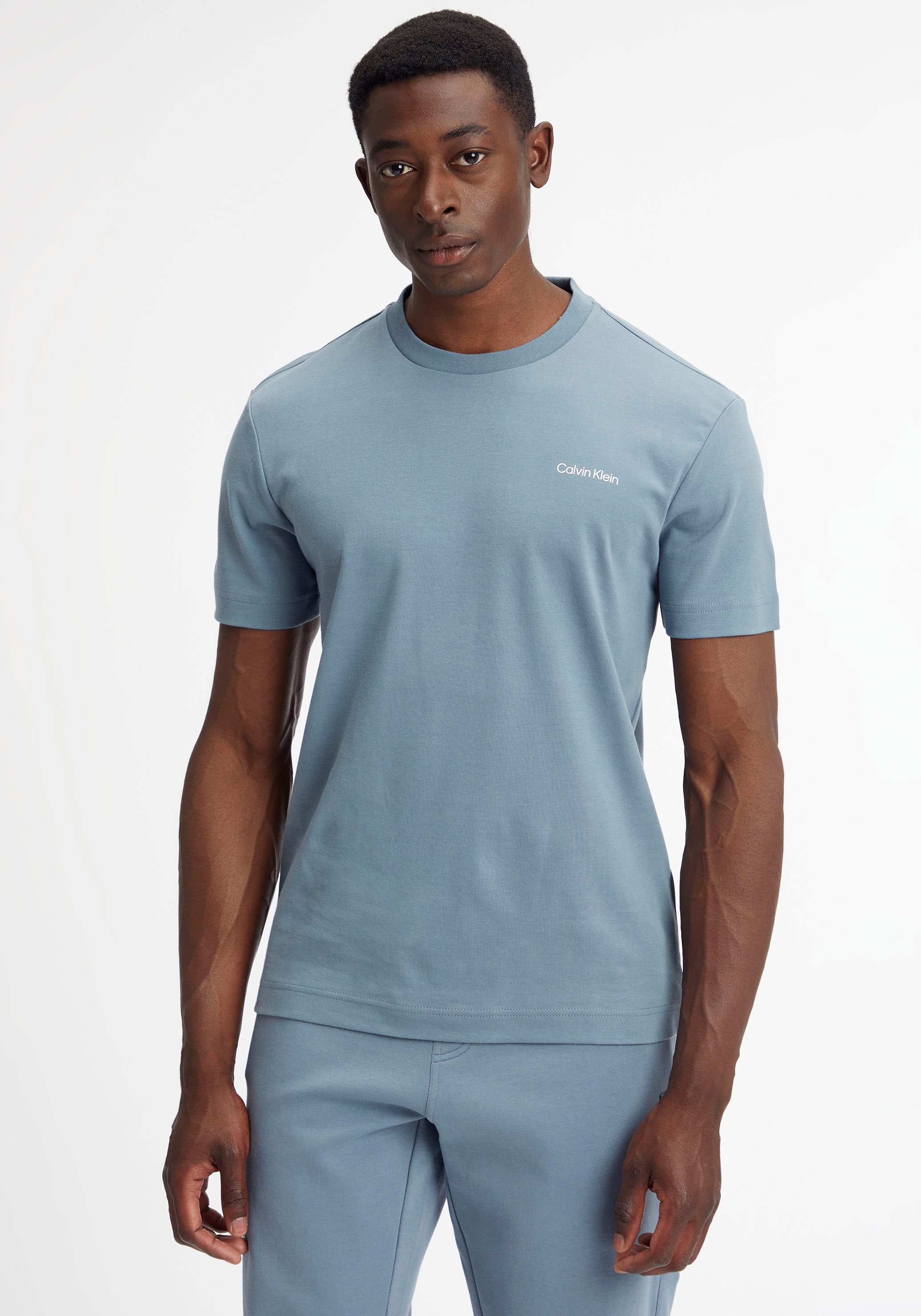 Calvin Klein T-Shirt »MICRO LOGO INTERLOCK T-SHIRT« mit Calvin Klein Logo auf der Brust