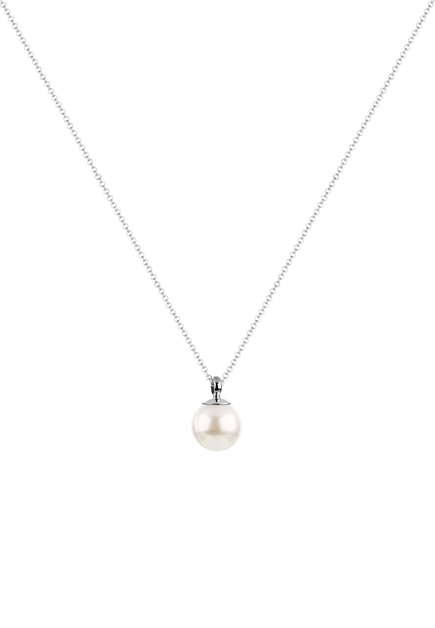 Nenalina Silberkette »Halskette Muschelkernperle Perlen-Anhänger Rund 925 Silber«