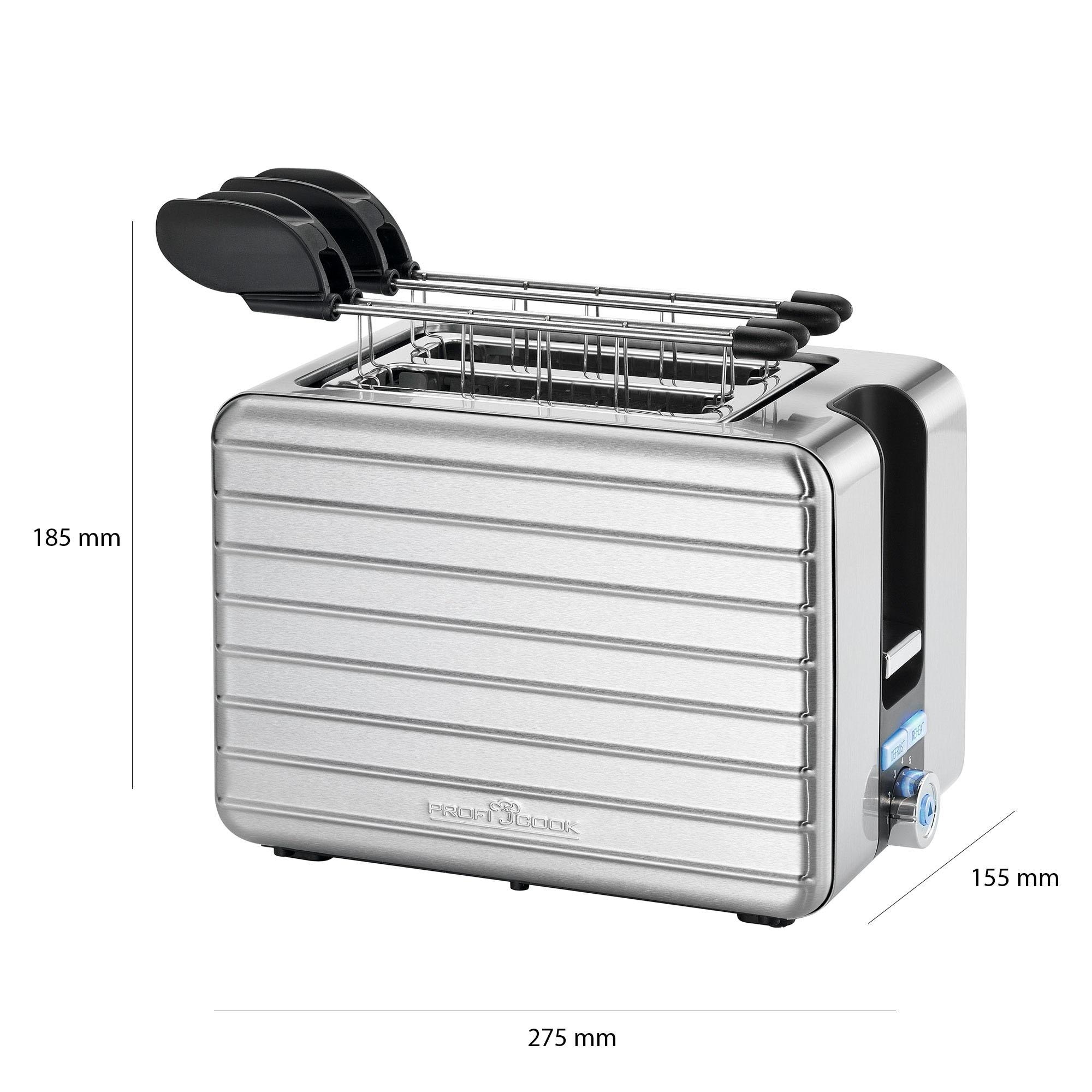 Garantie 1050 Jahren Toaster »PC-TAZ 2 mit kurze ProfiCook Scheiben, 3 Schlitze, 2 für W 1110«, XXL