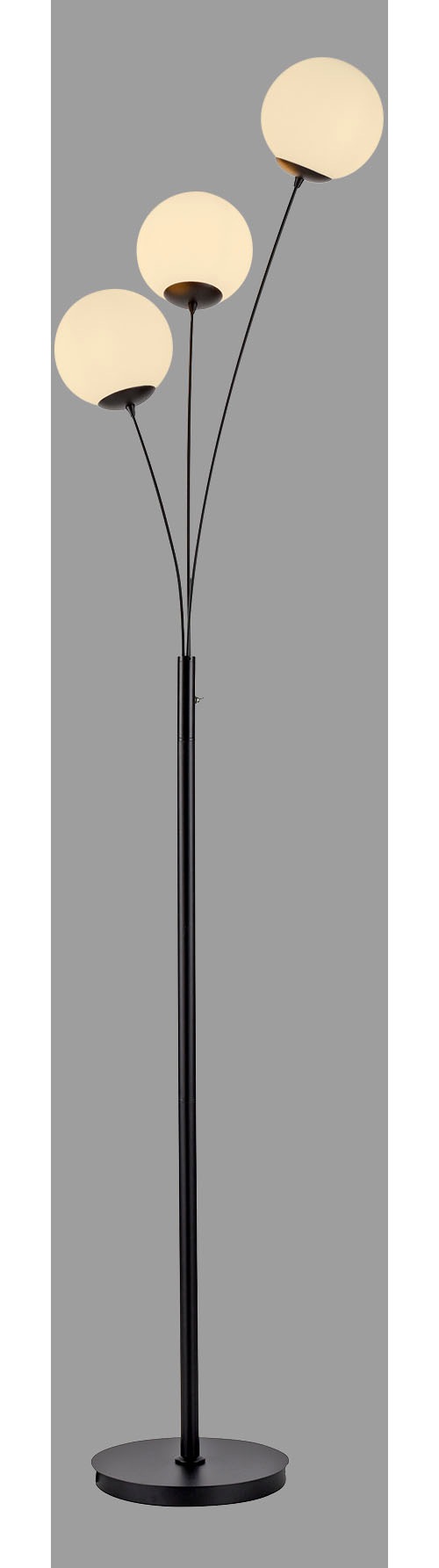 my home Stehlampe »Nymölla«, 3 flammig, Leuchtmittel E14 | ohne Leuchtmittel, Stehleuchte mit großen Glaskugeln amberfarben oder opal matt weiß