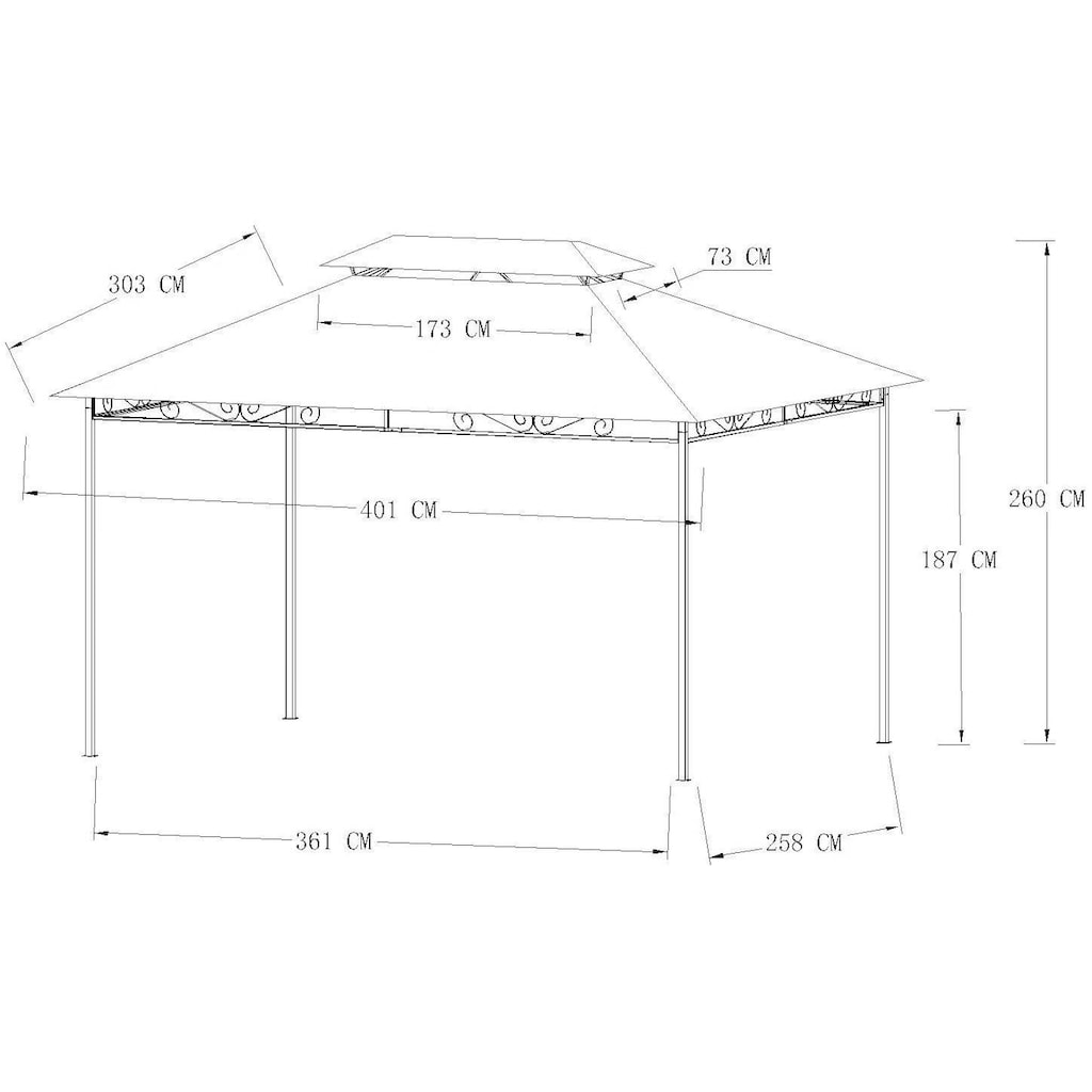 Livotion Pavillon, mit LED-Beleuchtung, 300x400cm