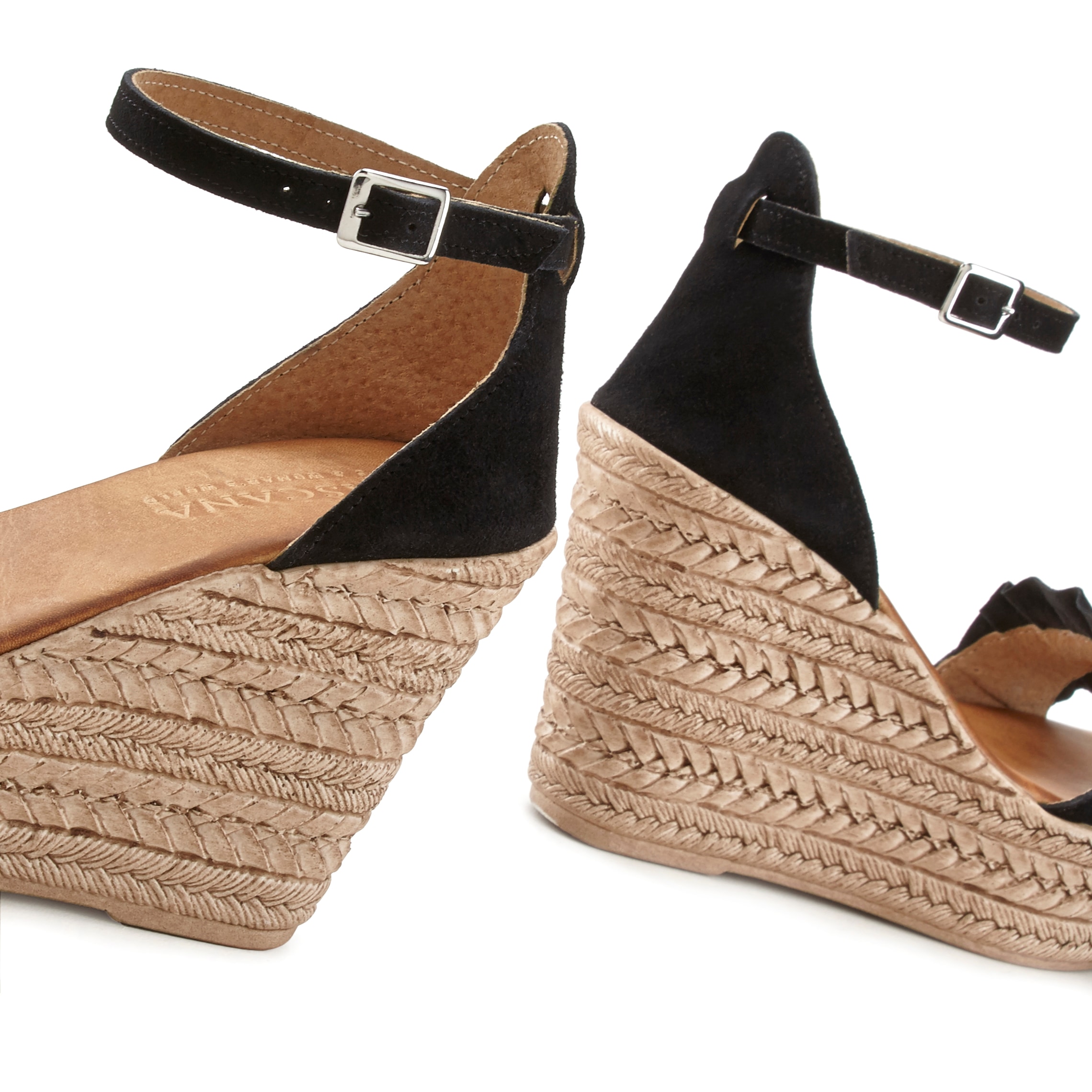 LASCANA Sandalette »Sommerschuh«, Sandale, Sommerschuh aus Leder mit Keilabsatz