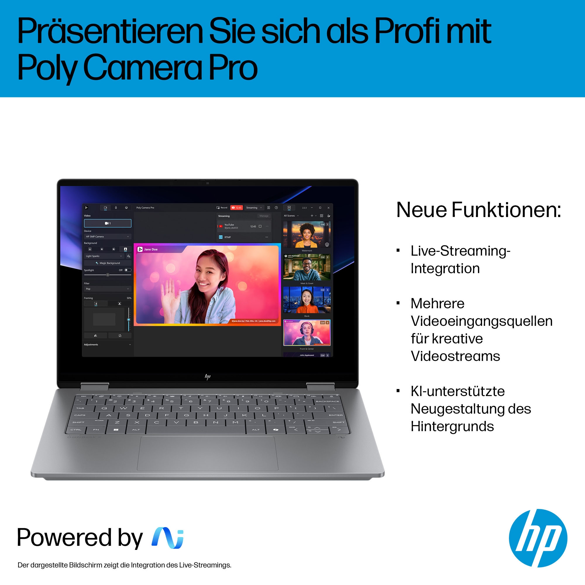 HP Convertible Notebook »OmniBook X Flip 14-fm0272ng« 35,6 cm / 14 ″ Intel Core Ultra 7 ARC 140V 512 GB SSD