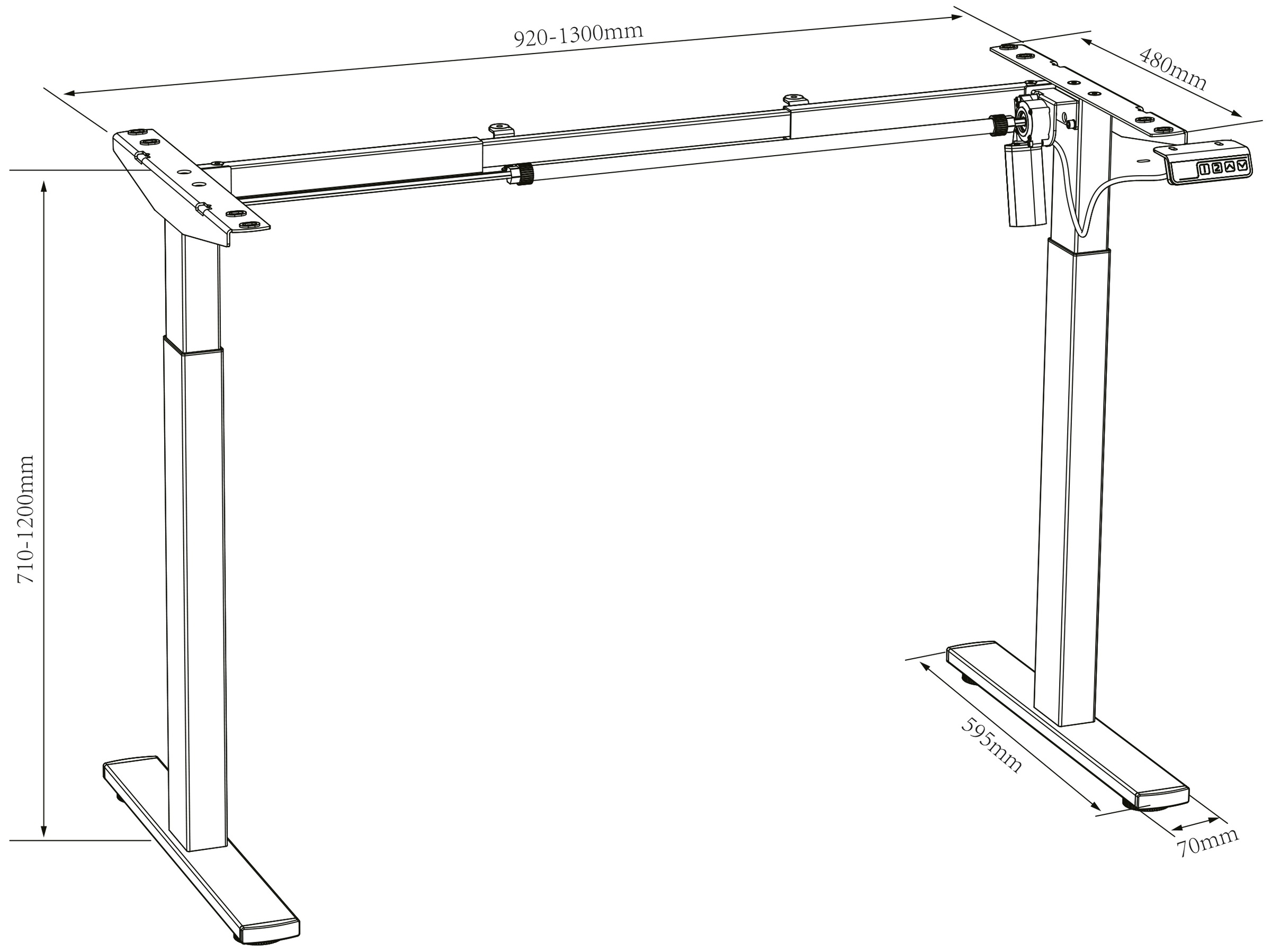 VCM Schreibtisch »VCM Höhenverstellbarer Schreibtisch stufenlos elektrisch höhenverstellbar Lona 140x80 Schwarz«, (Lona)