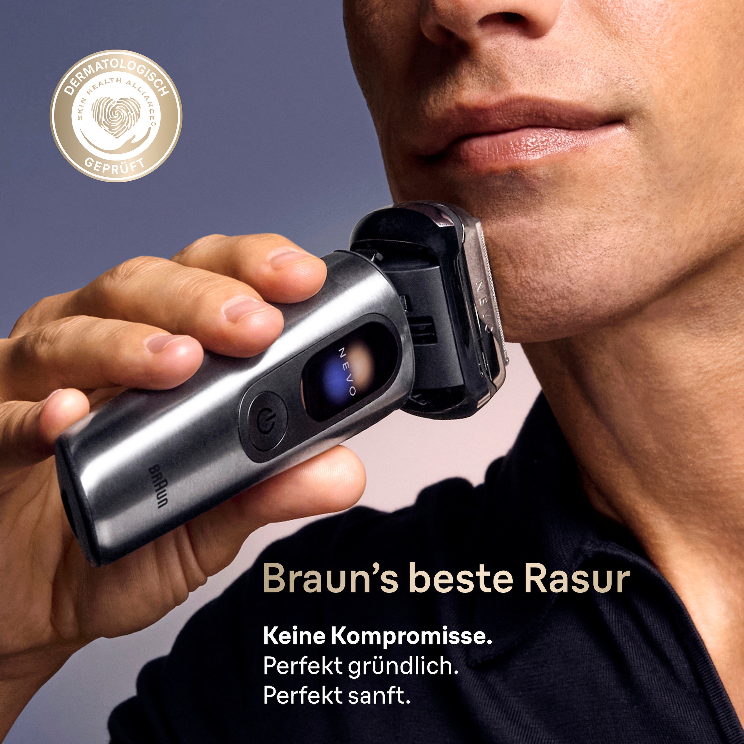 Braun Elektrorasierer »NEVO 15000cc« SmartClean-Plus-Reinigungsstation integrierter Präzisionstrimmer AeroTouch, Smart Display, 7-in-1 Care System, Reiseetui, Silber