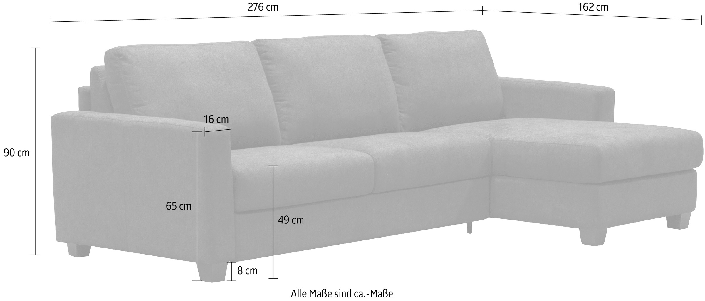 Nias Italia Ecksofa »Avellino«, mit Bettfunktion, Matratze und Metallgestell,  Liegefläche 140/208 cm online bestellen | UNIVERSAL