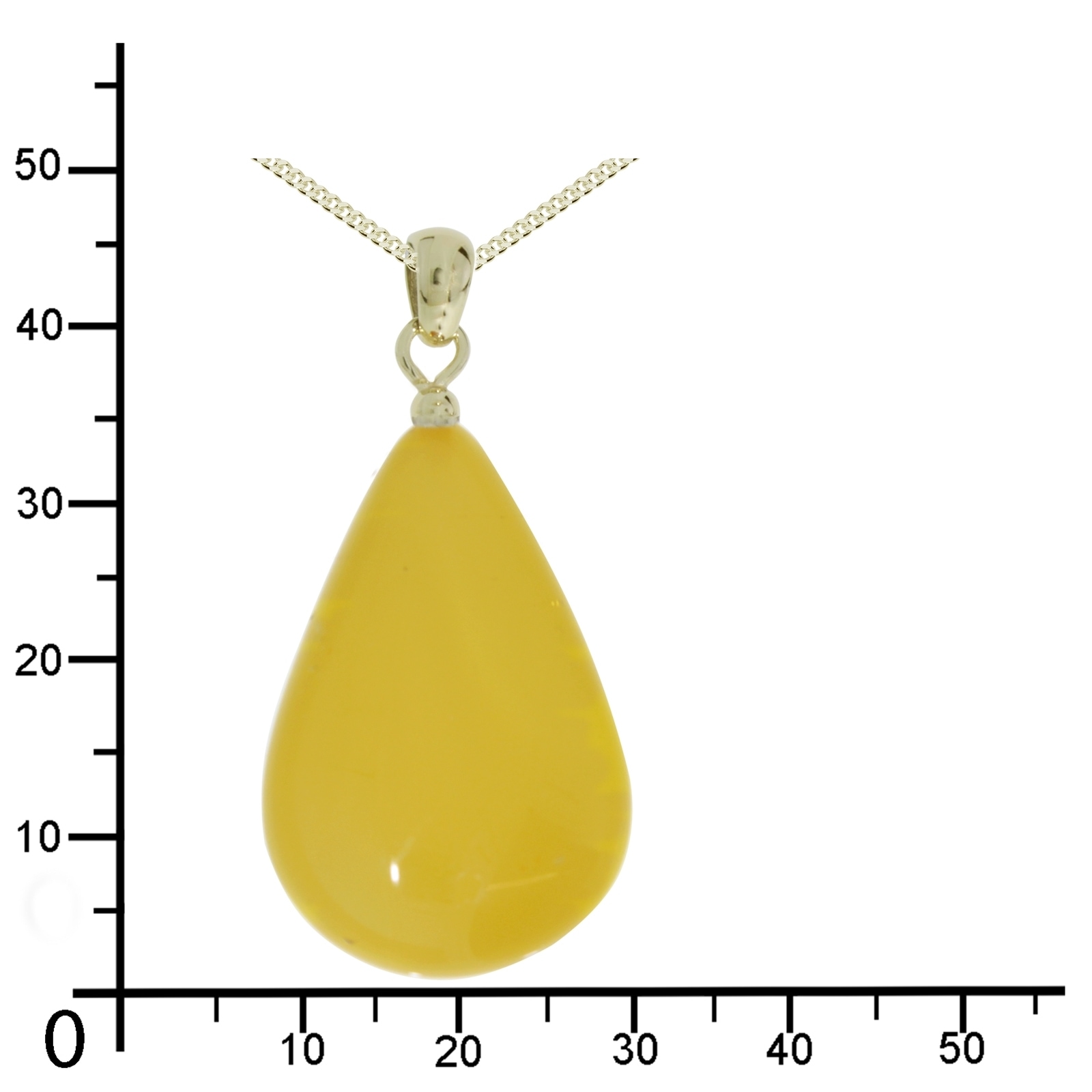 OSTSEE-SCHMUCK Kette mit Anhänger »- Tropfen ca. 30 mm lang - Silber 925/000, vergoldet - Bernstein«