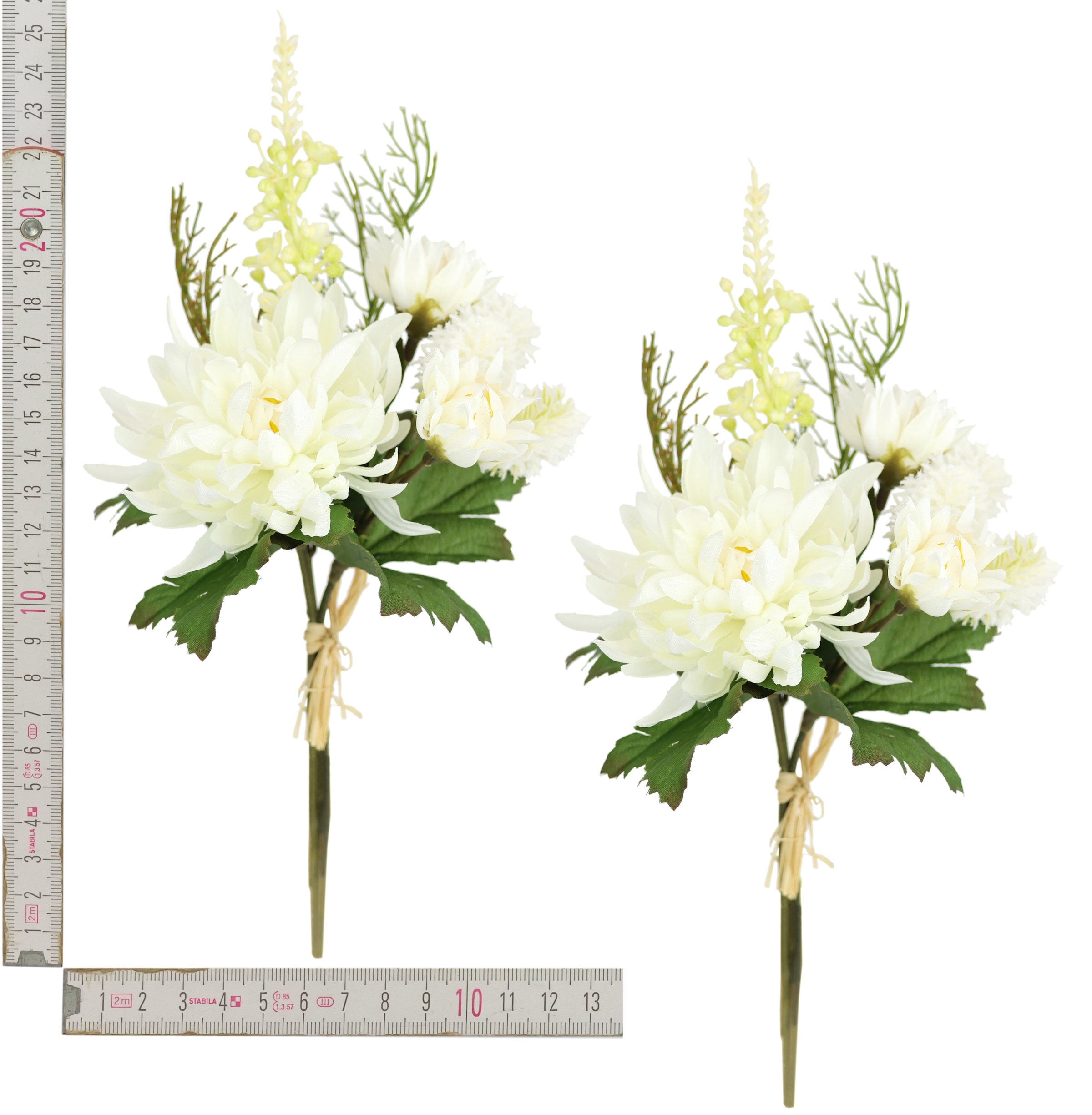I.GE.A. Kunstblume »Chrysanthemen-Bund 2er Set« 25cm Strauß künstlich Bouquet Seidenblume Blumenbouquet Blumenstrauß