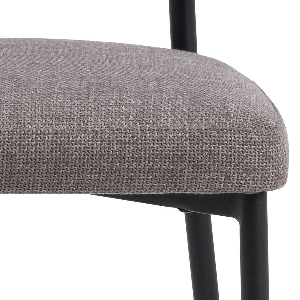 ACTONA GROUP Esszimmerstuhl »Edina – Esszimmerstuhl, Stuhl, 2er-Set, weicher Stoff, pflechteleicht«, Luxus-Microfaser, Stoff, schwarze Stahlbeine, 2er-Set
