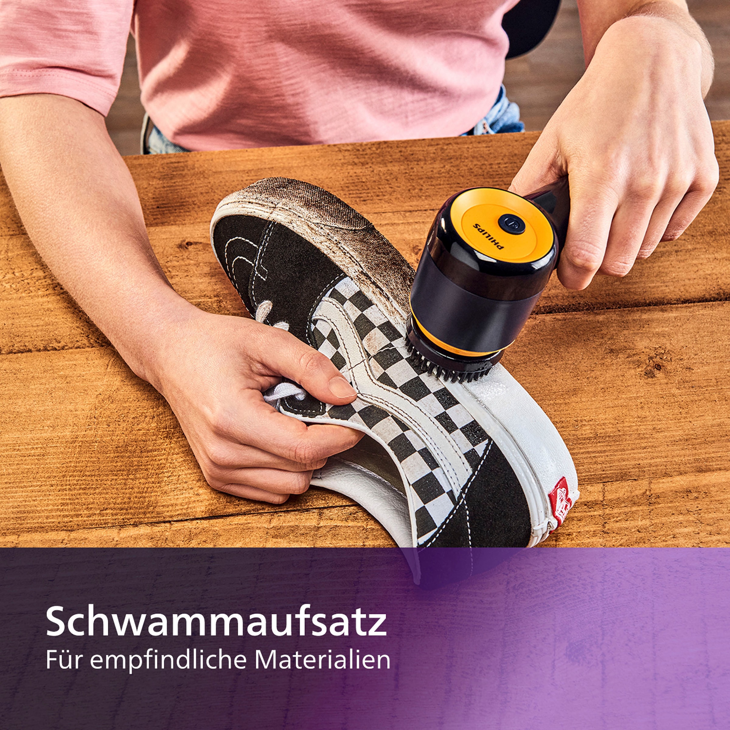 Philips Schuhputzmaschine »GCA1000/60 Sneaker Cleaner«, Grobschmutzbürste, Reinigungsbürste und Schwamm, batteriebetrieben