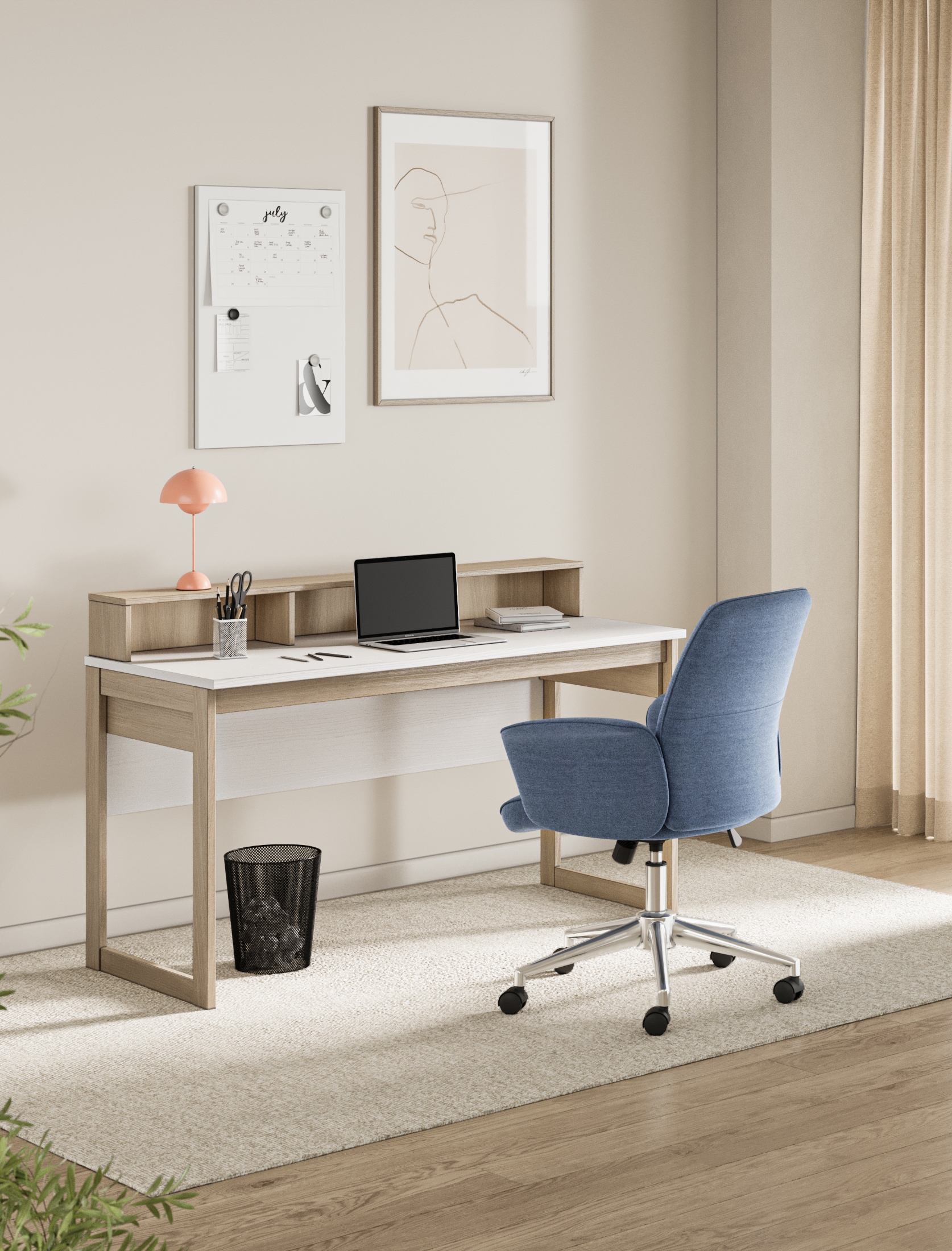 Home affaire Schreibtisch »Stranda, Arbeitstisch im Skandi Style, Bürotisch in zwei Farben« moderner Computertisch, wohnliches Home Office