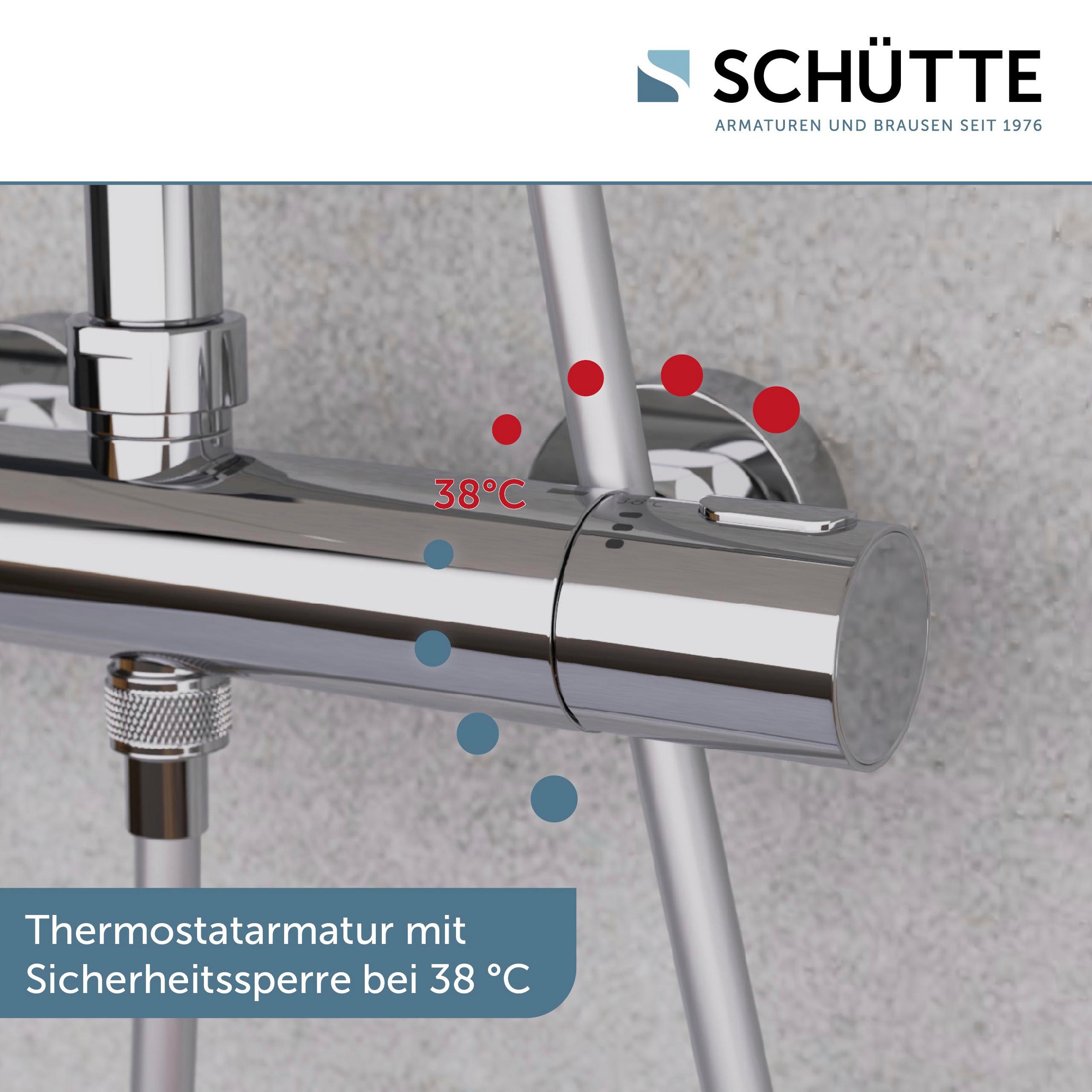 Schütte Brausegarnitur »AQUADUCT«, höhenverstellbar 80-120 cm, Antikalk, wassersparend