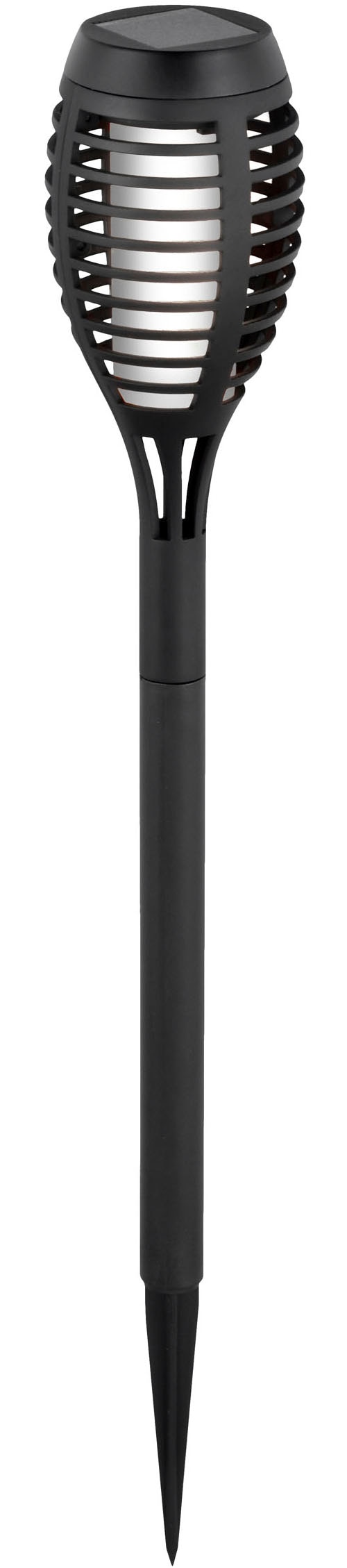 näve LED Solarleuchte »Fanilo« LED-Modul 5 Stk. Warmweiß 5er Set Fackeln, Flammeneffekt, schwarz, LED warmweiß, H: 45cm, D: 6cm