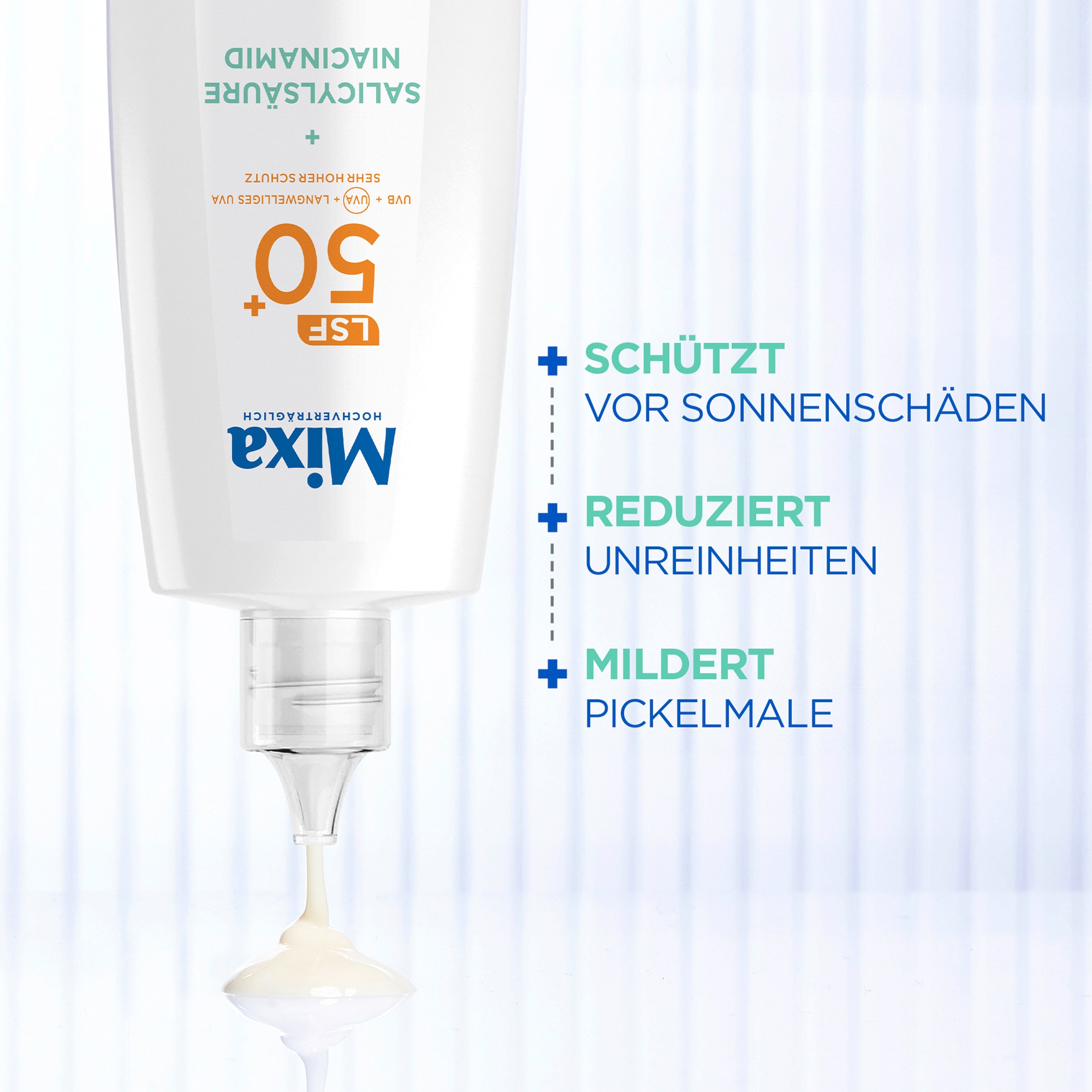 Mixa Gesichts-Reinigungsfluid »MIXA ANTI-UNREINHEITEN LSF50 + UV FLUID« mit Niacinamid