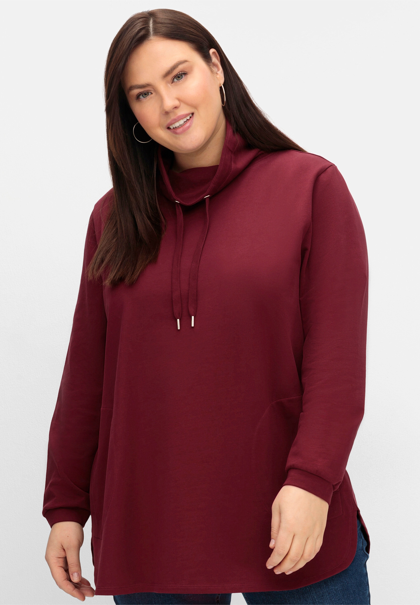 Sheego Sweatshirt »Sweatshirt Sweatshirt mit weitem Stehkragen«
