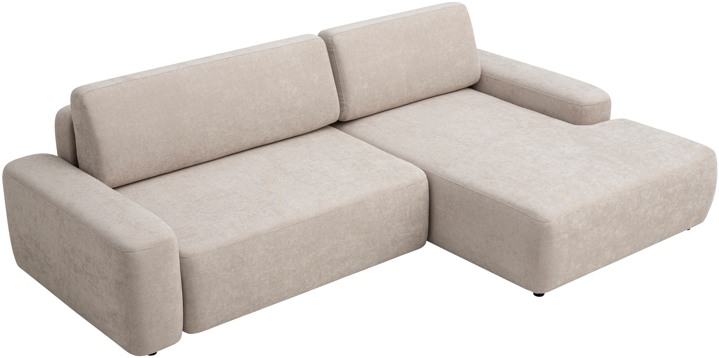 INOSIGN Ecksofa »TORGE (264cm), Schlafsofa in Cord, Samtvelours o Struktur fein, L-Form«, Schlaffunktion, Bettkasten, Liegefläche: 125/210 cm