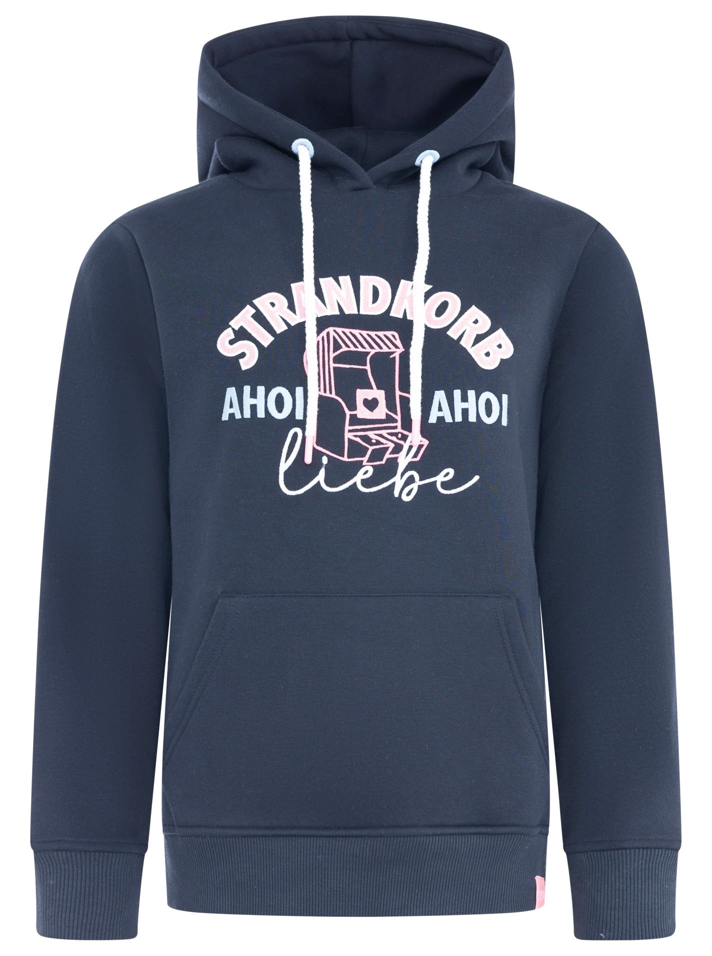 Zwillingsherz Hoodie »"Strandkorb"«, maritime Stickerei, Rippbündchen, Kängurutasche, Kapuze
