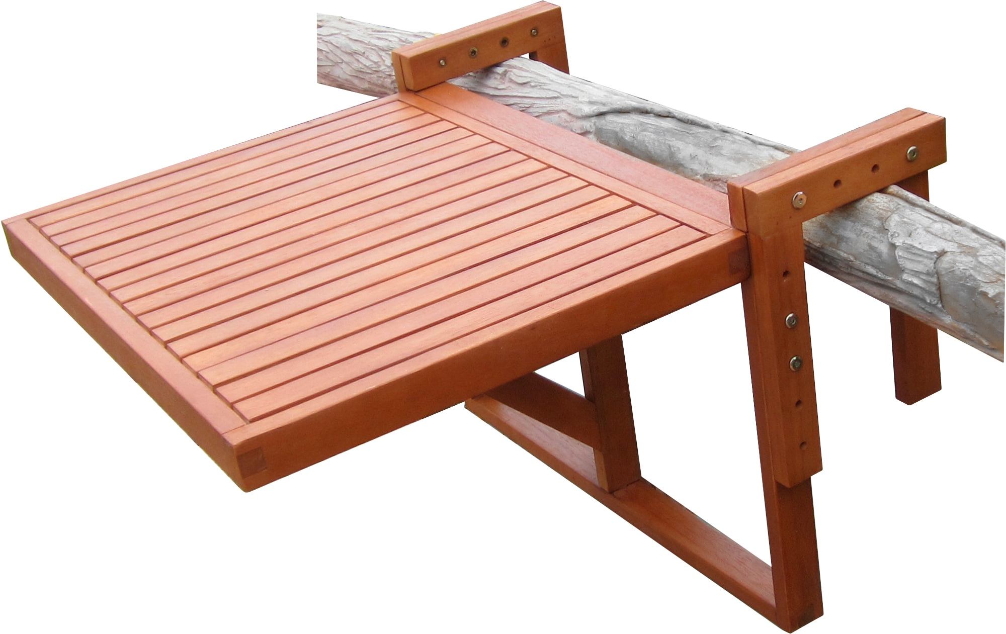 Garden Pleasure Balkonhängetisch »BERKELEY«, (Set, 3 St.), Eukalyptus, klappbar, 60x40cm, 2 Stühle, braun