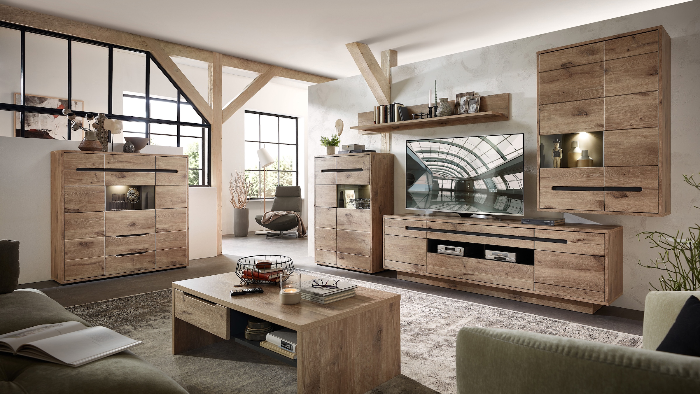 Innostyle Vitrine »BELLANO«, Viking Oak Nature