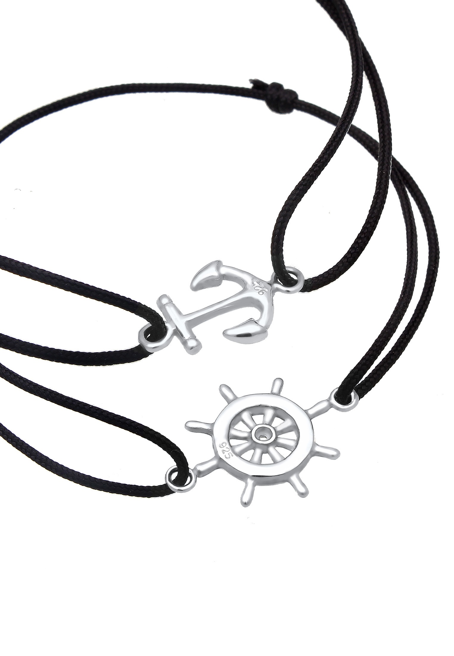 Elli Armketten Set »Armband Steuerrad Anker Partner Set 925 Sterling Silber«