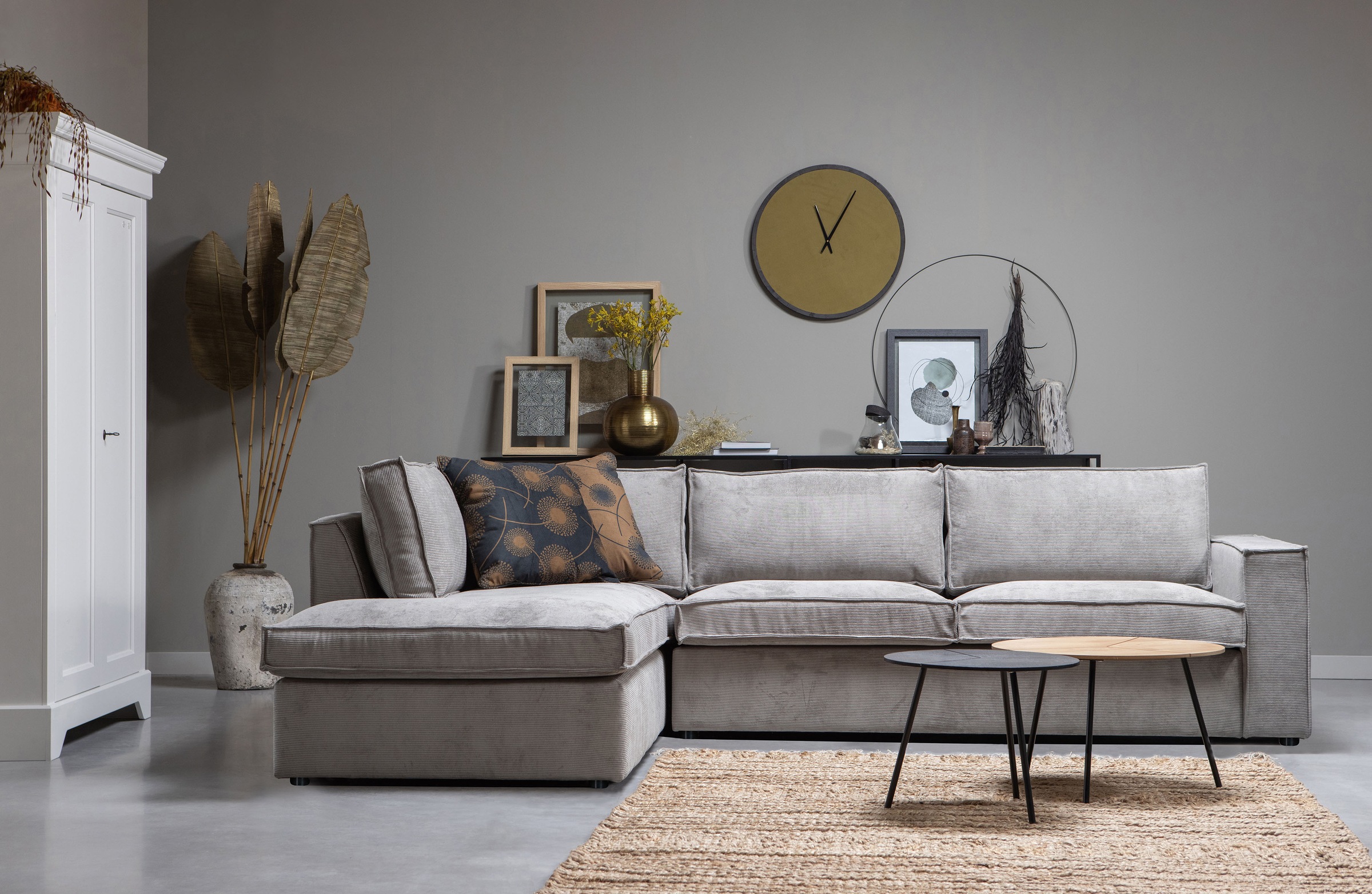 WOOOD Ecksofa »Thomas«, frei im Raum stellbar, Stellmaße H 92 cm x B 283 cm, L-Form