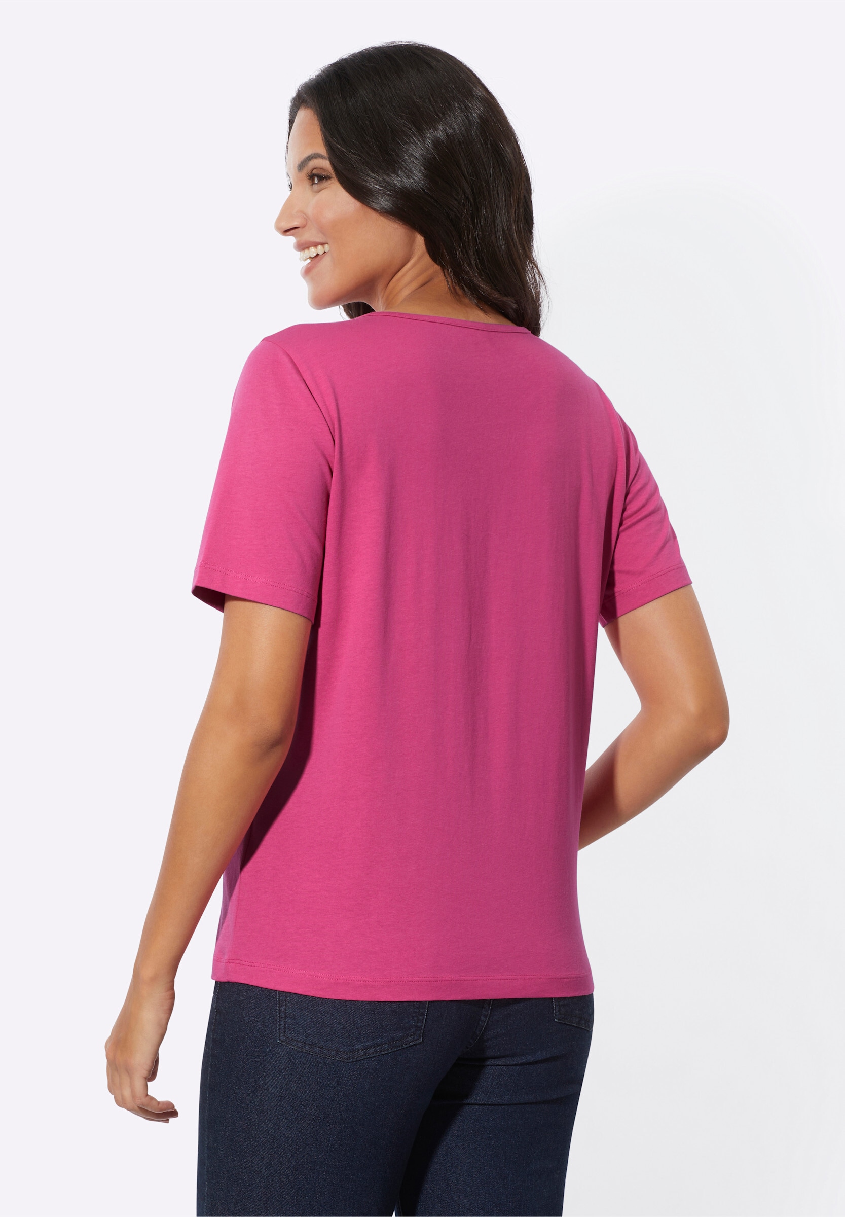 Sieh an! T-Shirt »Kurzarm-Shirt Kurzarmshirt mit Biesen im Vorderteil«