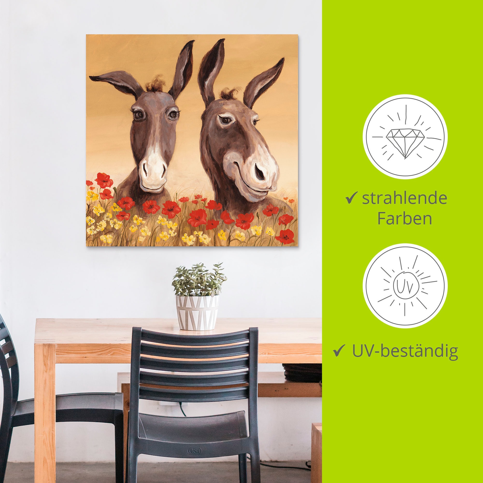 Artland Wandbild »Esel«, Haustiere, (1 St.), als Alubild, Outdoorbild, Leinwandbild, Poster, Wandaufkleber