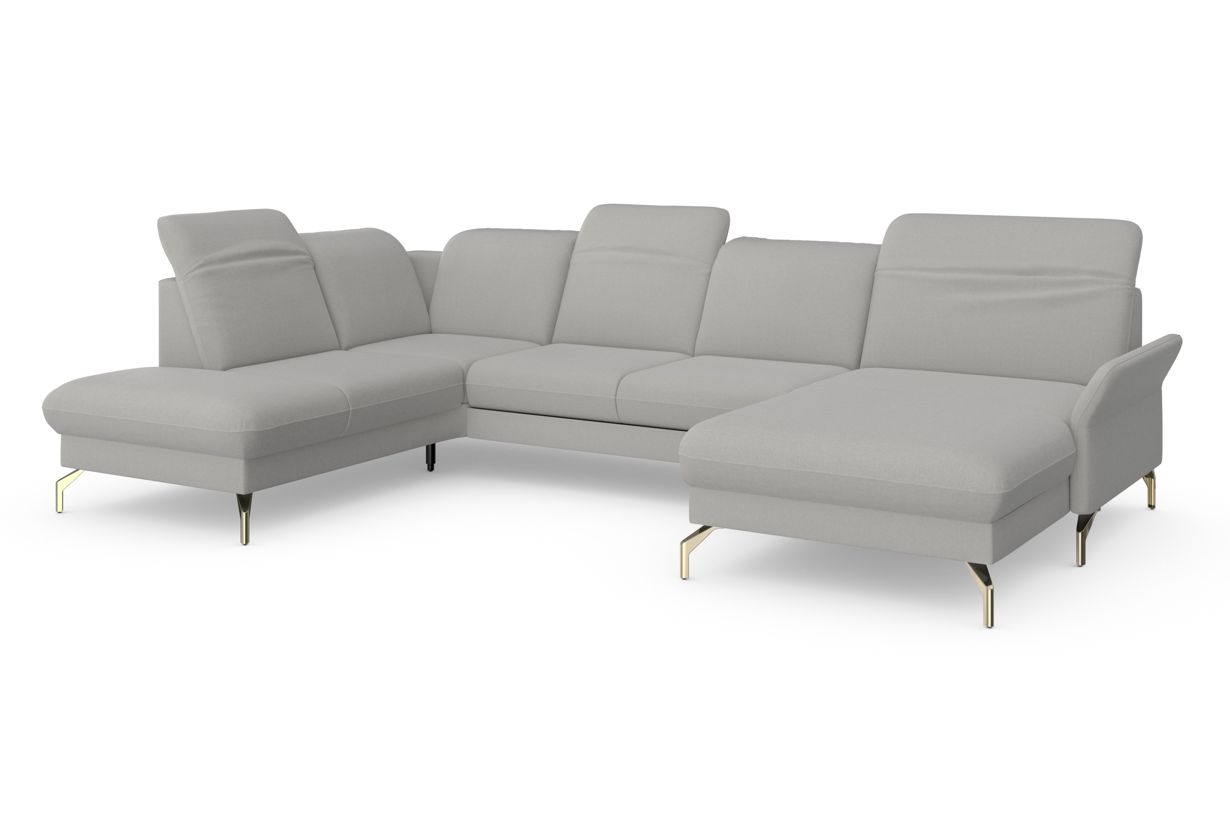 sit&more Wohnlandschaft »Fashion U-Form«, wahlweise mit Kopfteilverstellung, Vorziehsitz, motorisch, Nickelfüße