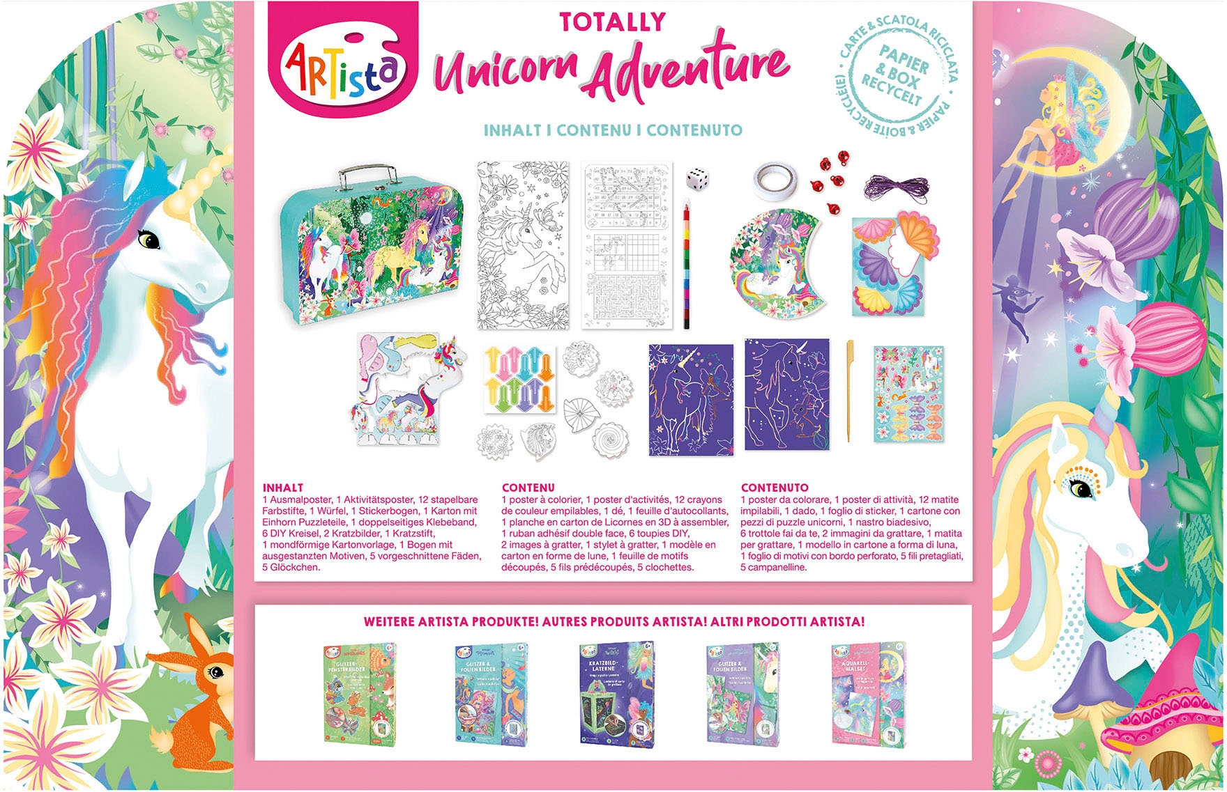 ARTISTA Kreativset »Aktivitätenkoffer Einhorn 5in1«