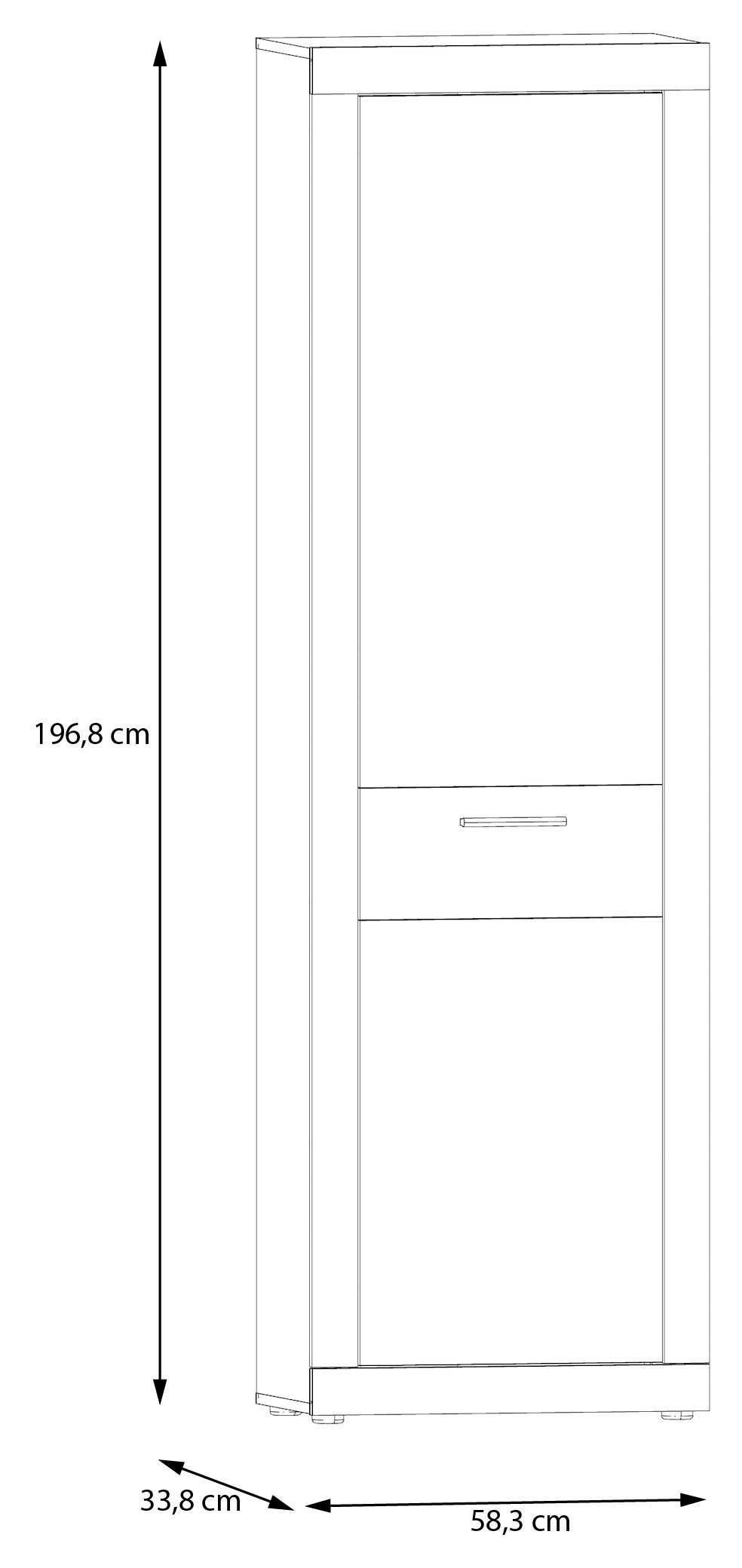 FORTE Garderobenschrank »Baccio«, (B/H/T ca. 58,3x33,81x96,8 cm), Garderobenschrank, Rahmenoptik, Keiderstange