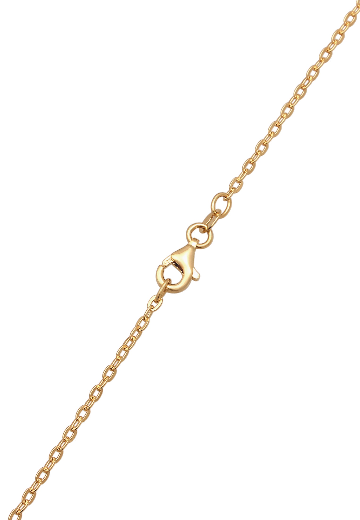Elli Premium Silberkette »Halskette Kreis Quarz Grün 925 Sterling Silber vergoldet«