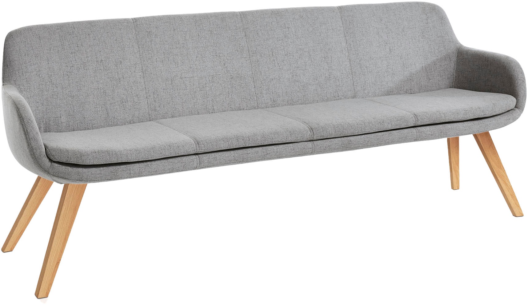 Musterring, Essbank »Tavia« Stativgestell aus Eiche bianco massiv, Breite 180, 200 oder 220 cm, silver + Eiche bianco, 100% PES,