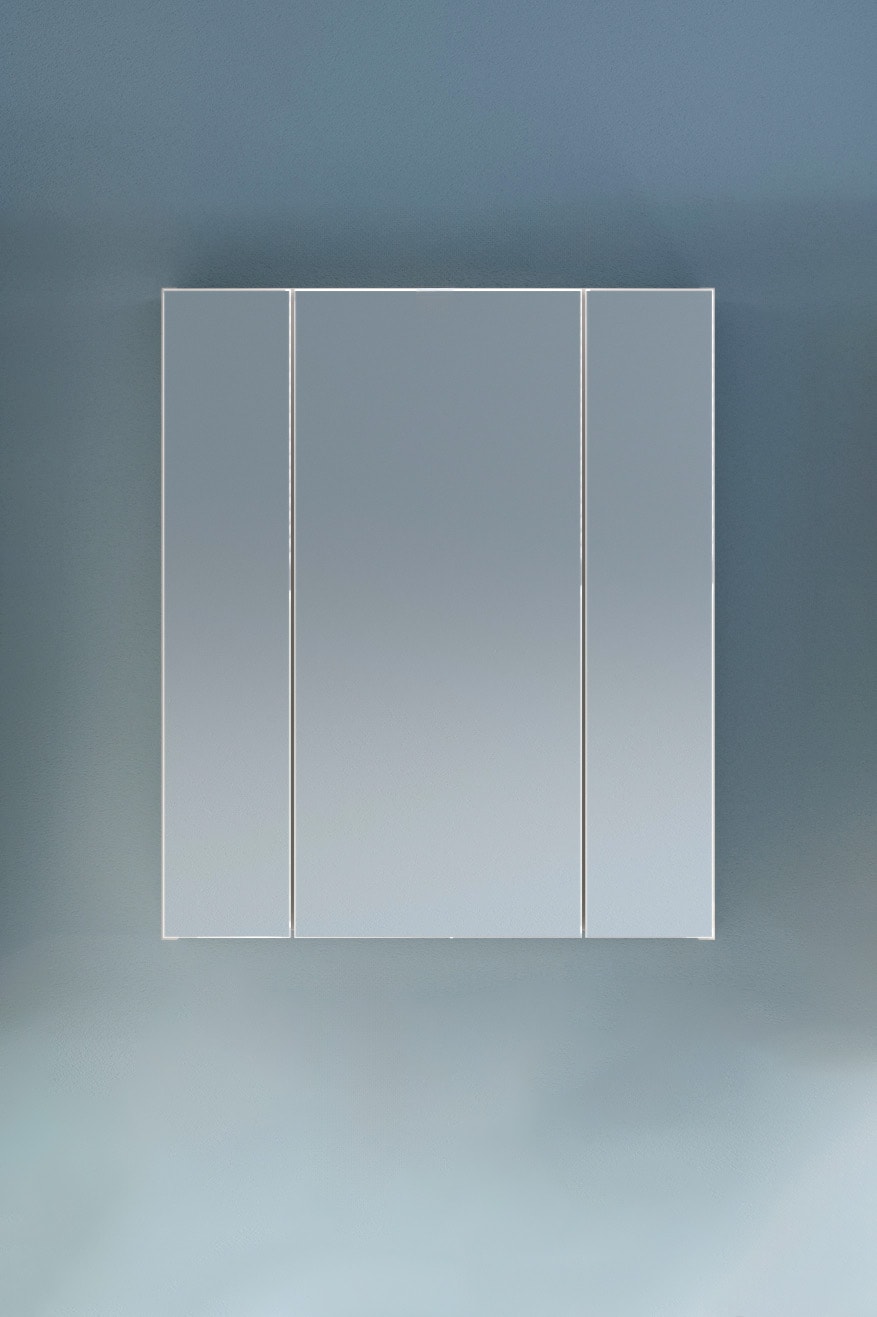 INOSIGN Badezimmerspiegelschrank »Malmö, Breite 60 cm, 3 Spiegeltüren, 9 Fächer, 6 Einlegeböden«, in verschiedenen Farben erhältlich, Badmöbel, Spiegel, Badschrank, Bad