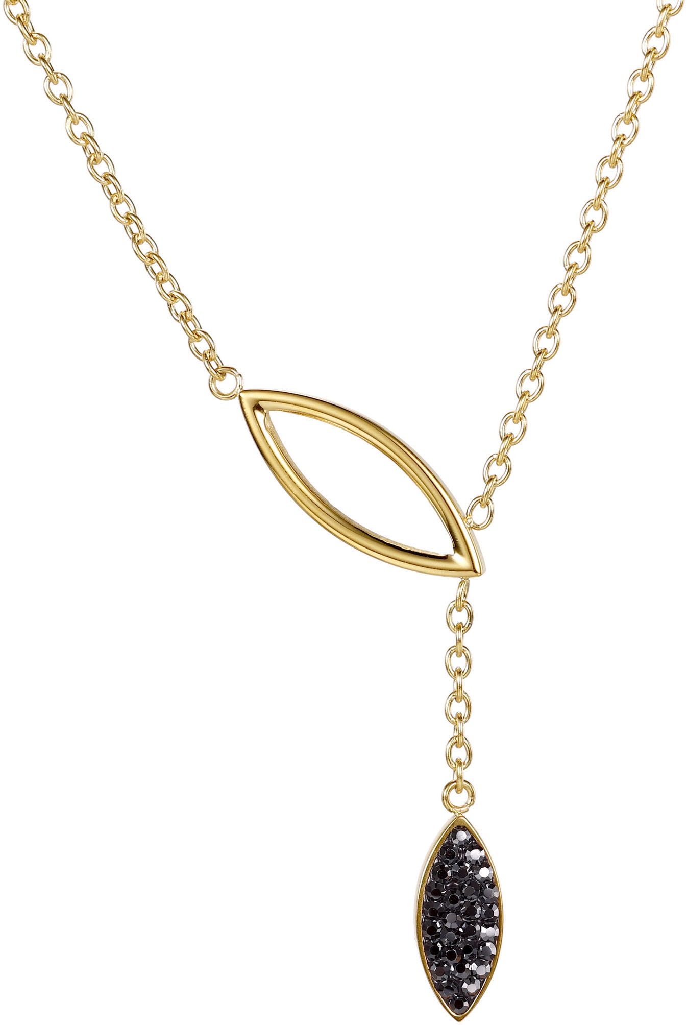 Firetti Y-Kette "Schmuck Geschenk Edelstahl Halsschmuck Halskette Oval Drop" mit Zirkonia (synth.)