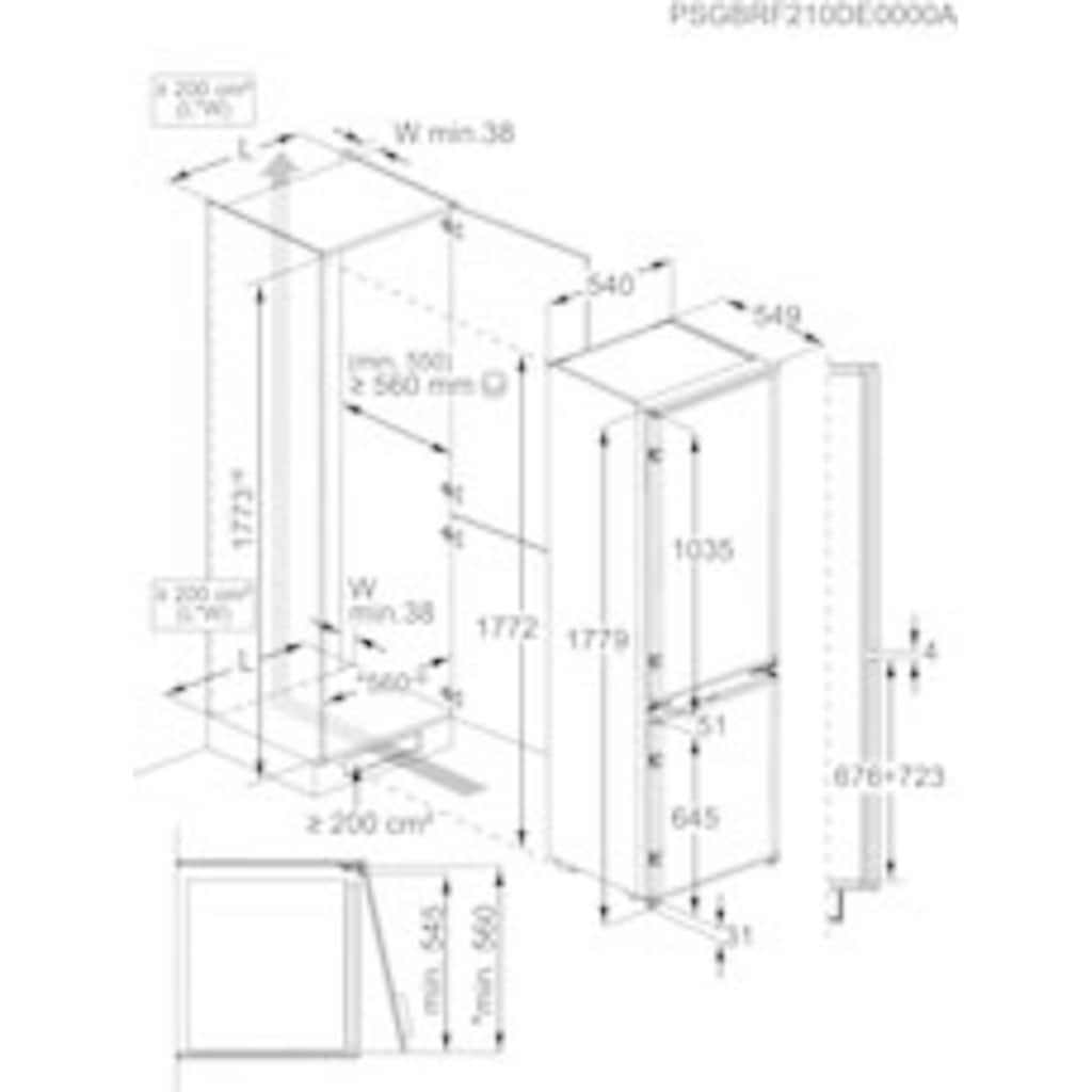 AEG Einbaukühlgefrierkombination »OSC5S183ES«, OSC5S183ES 925503373, 177,2 cm hoch, 54,6 cm breit