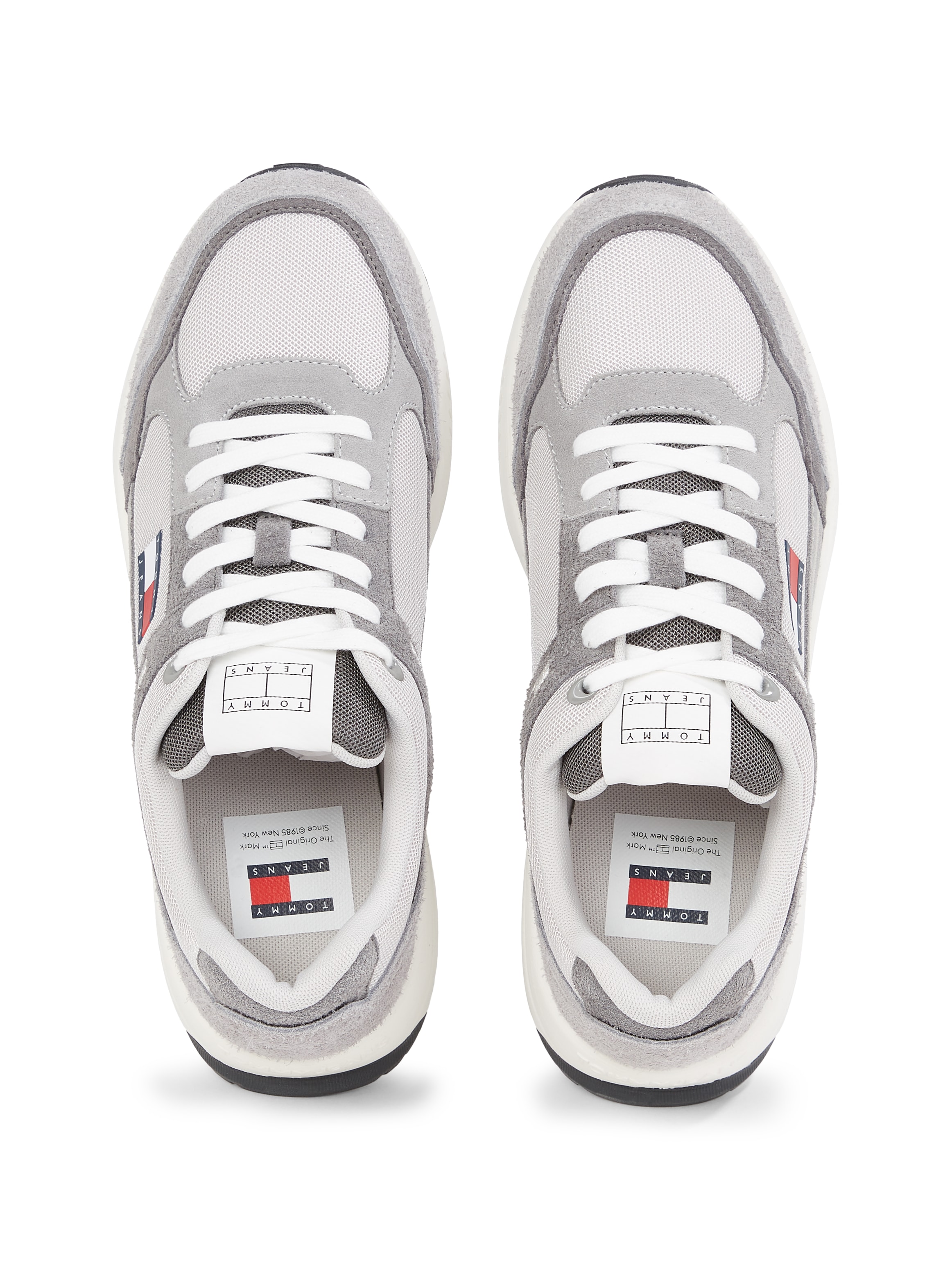 Tommy Jeans Keilsneaker »TJM RUNNER MIX MATERIAL«, Keilabsatz, Freizeitschuh, Halbschuh, Schnürschuh mit Logoflagge