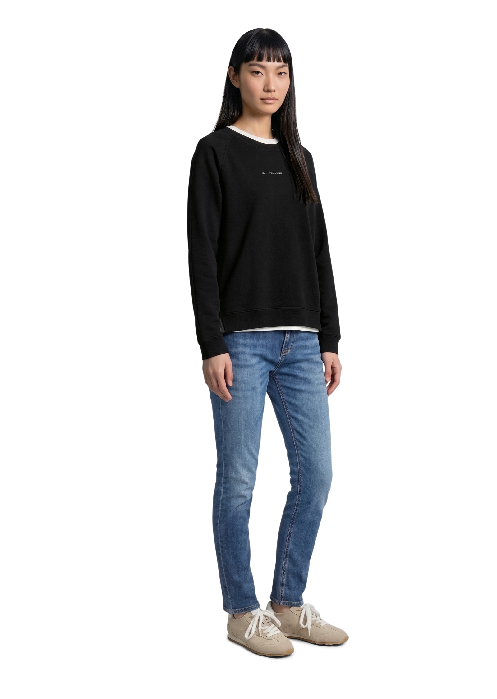 Marc O'Polo DENIM Sweatshirt , Im modernen O-Shape, locker geschnitten und Raglanärmeln
