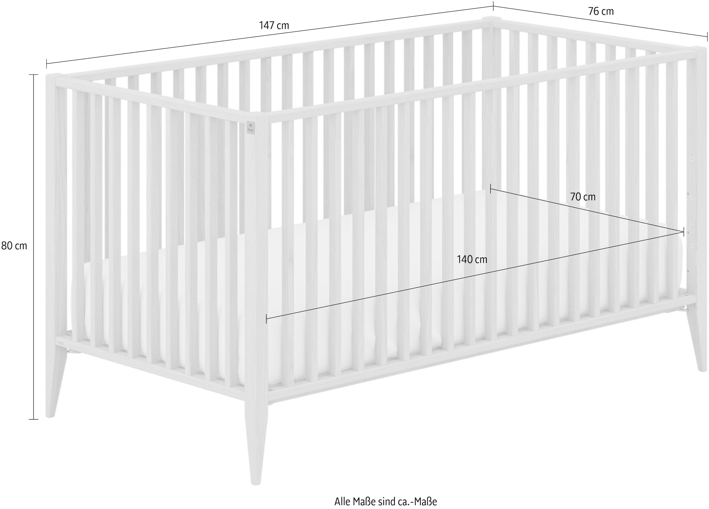 PAIDI Babybett »MILA & BEN Steiff by PAIDI«, aus Massivholz, mit Comfort-Lattenrost, umbaubar zum Kinderbett