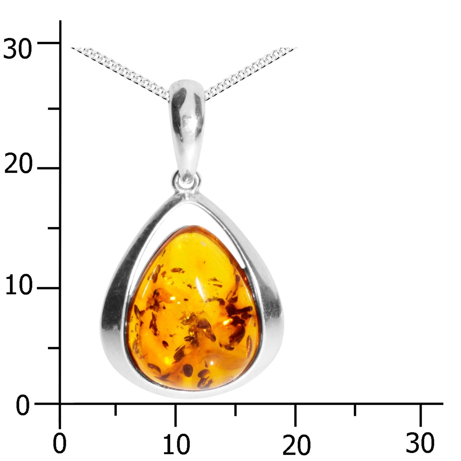 OSTSEE-SCHMUCK Kette mit Anhänger »- Angelina - Silber 925/000 - Bernstein«