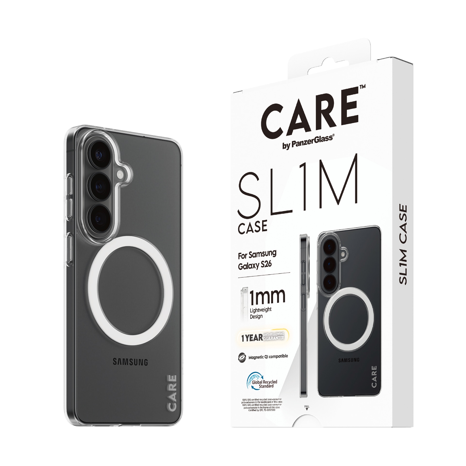 CARE by PanzerGlass Handyhülle »SL1M Case für Samsung Galaxy S26« Samsung Galaxy S26 Backcover, Schutzhülle, Handyschutzhülle, Case, Schutzcase, stoßfest