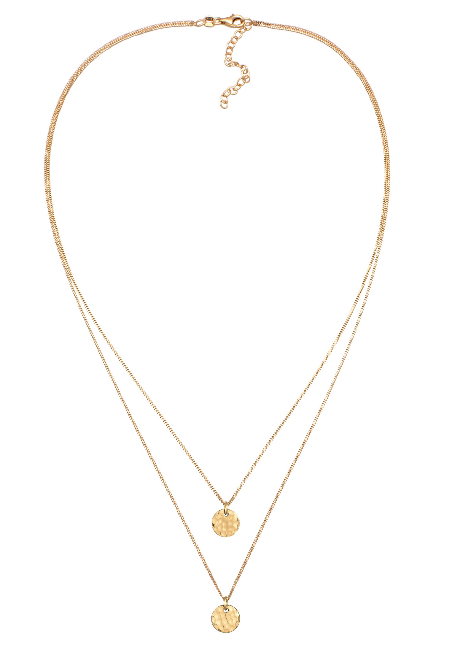 Elli Silberkette »Halskette Layer Kette mit Kreis Plättchen 925 Silber«