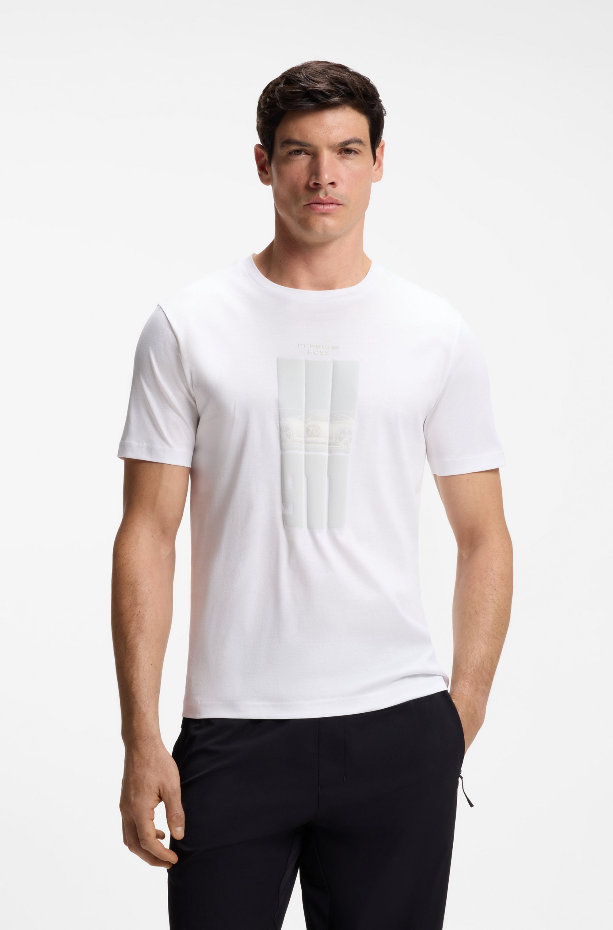 BOSS GREEN T-Shirt »Porsche Spirit 70 Capsule Collection« Premium Herrenmode Innovative Geruchskontroll-Technologie HEIQ MINT