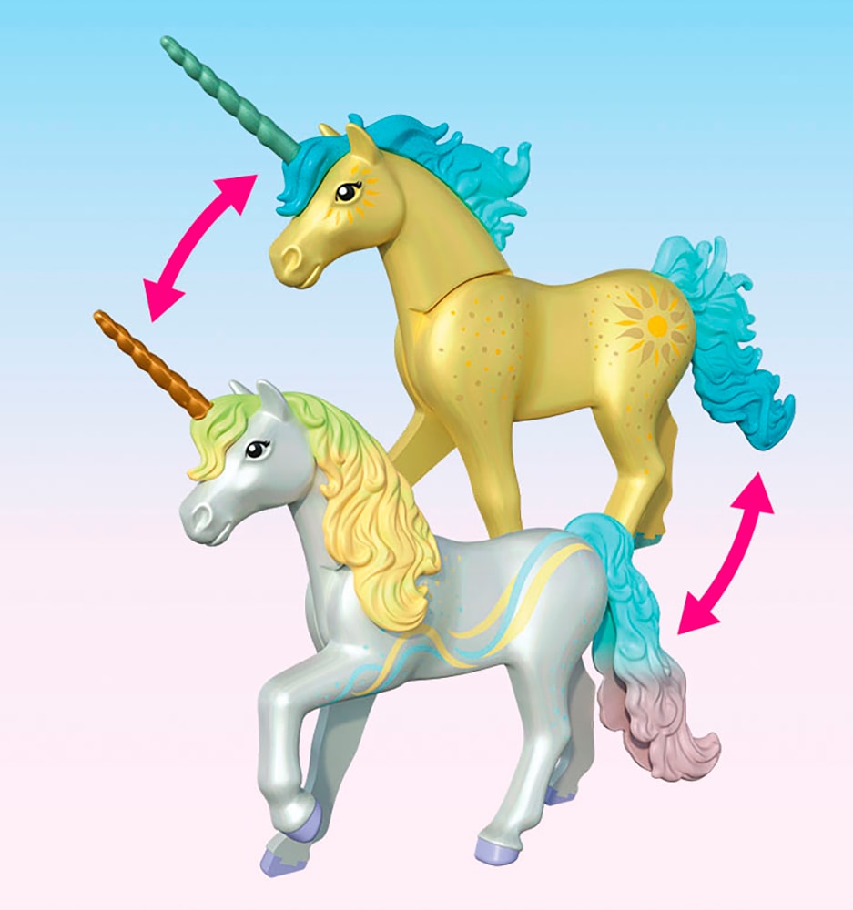 Playmobil® Konstruktions-Spielset »Sammeleinhorn, Regenbogenblume mit Fee (71840), Princess Magic«