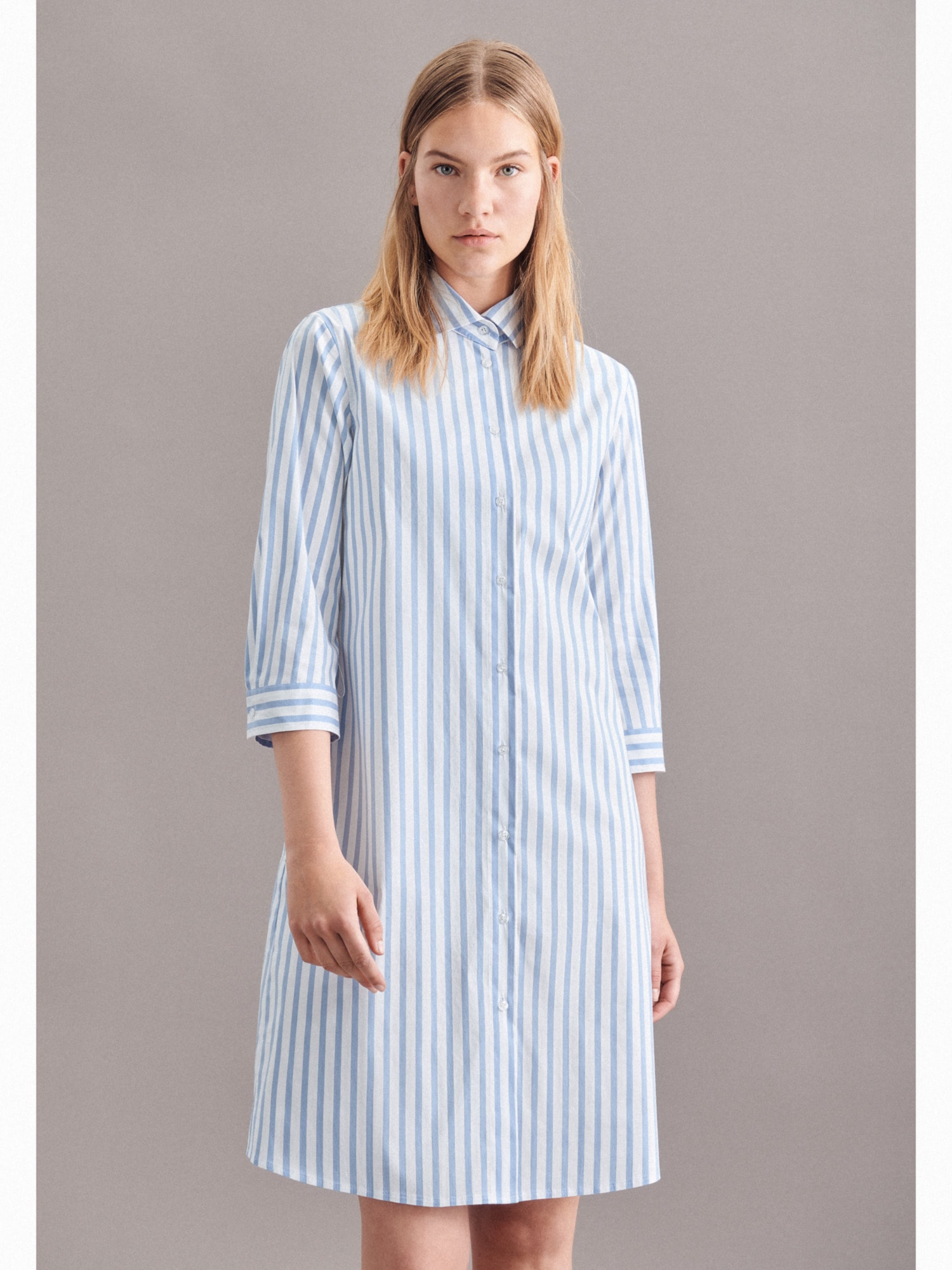 seidensticker Sommerkleid »Schwarze Rose« 3/4-Arm Kragen Streifen