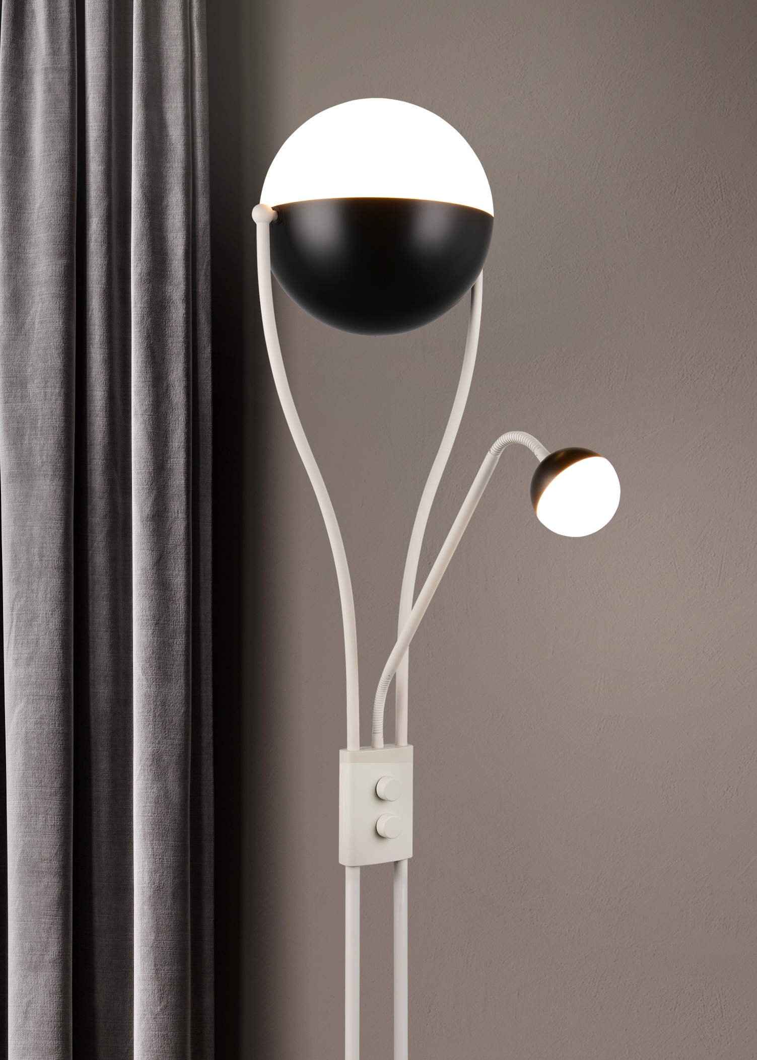 TRIO Leuchten LED Stehlampe »CHRIS, LED Stehleuchte, mit Lesearm, Drehdimmer« LED-Board 1 Stk. Warmweiß flexibles Leselicht getrennt schalten + dimmen, warmweißes Licht 3000K