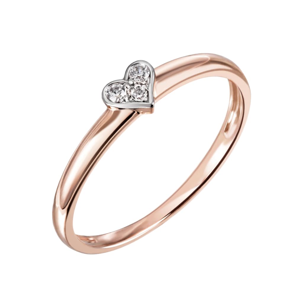 Firetti Diamantring »Schmuck Geschenk Gold 585 Damenring Goldring Diamant Herz«