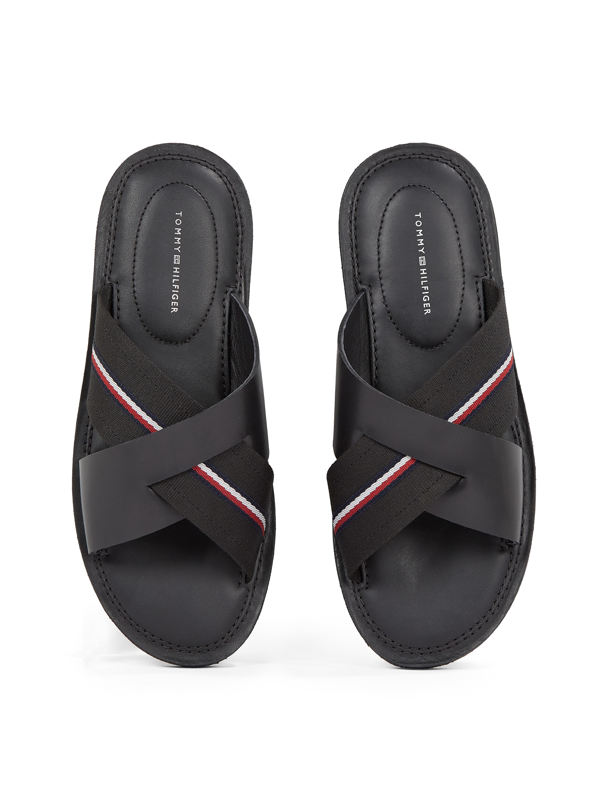 Tommy Hilfiger Pantolette »CORE HILFIGER LH CRISS C SANDAL«, Sommerschuh, Flats, Schlappen mit gepolsterter Innensohle