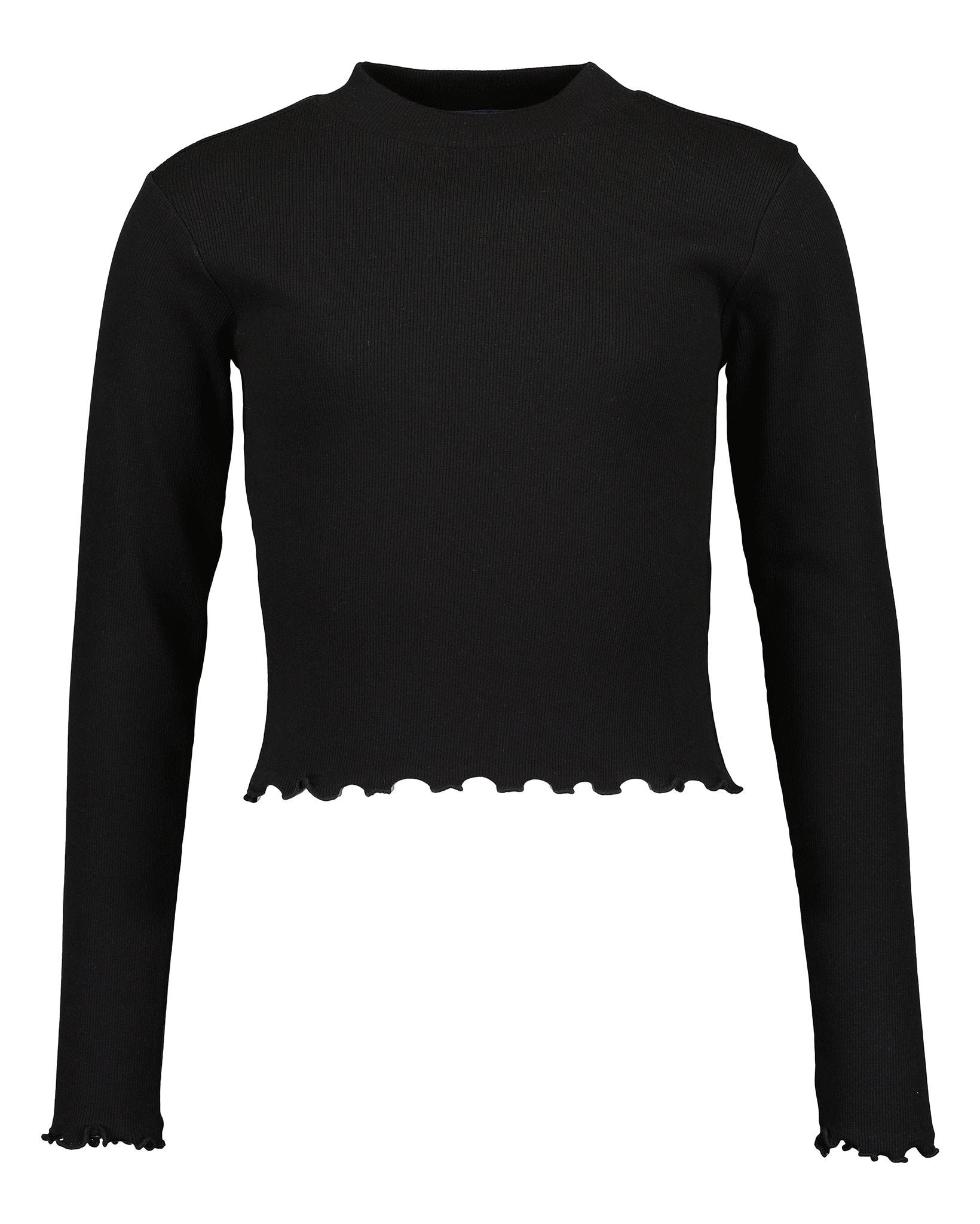 Blue Seven Langarmshirt Packung, 2 Stk. tlg. cropped und mit süßer Wellenkante am Ärmel und am Saum